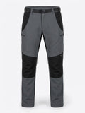 Pantalón Hombre Tallas Grandes Trekking Gris y Negro con Cinturón Koyote