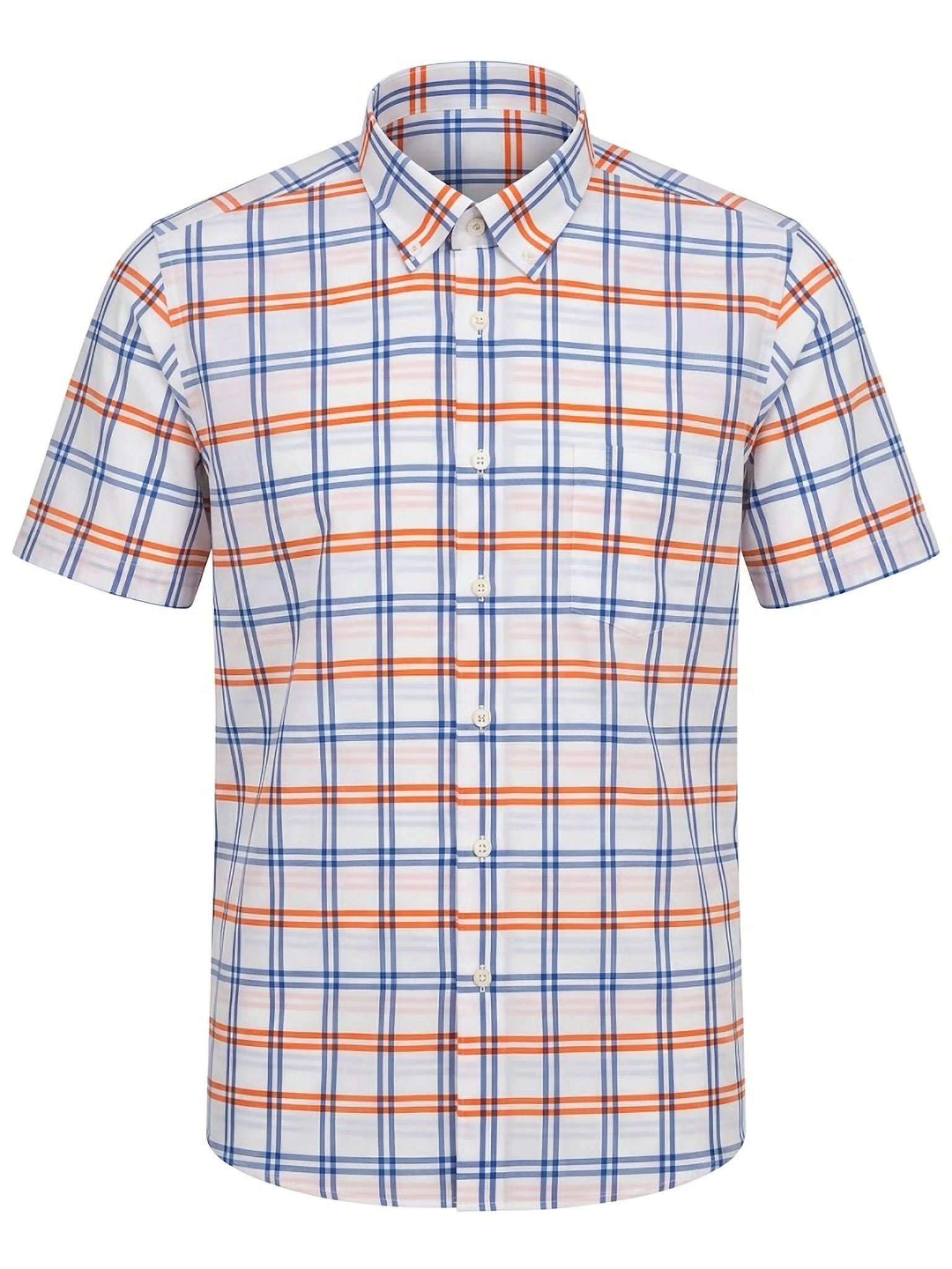 Camisa ElTrau Plaid Naranja y Azul