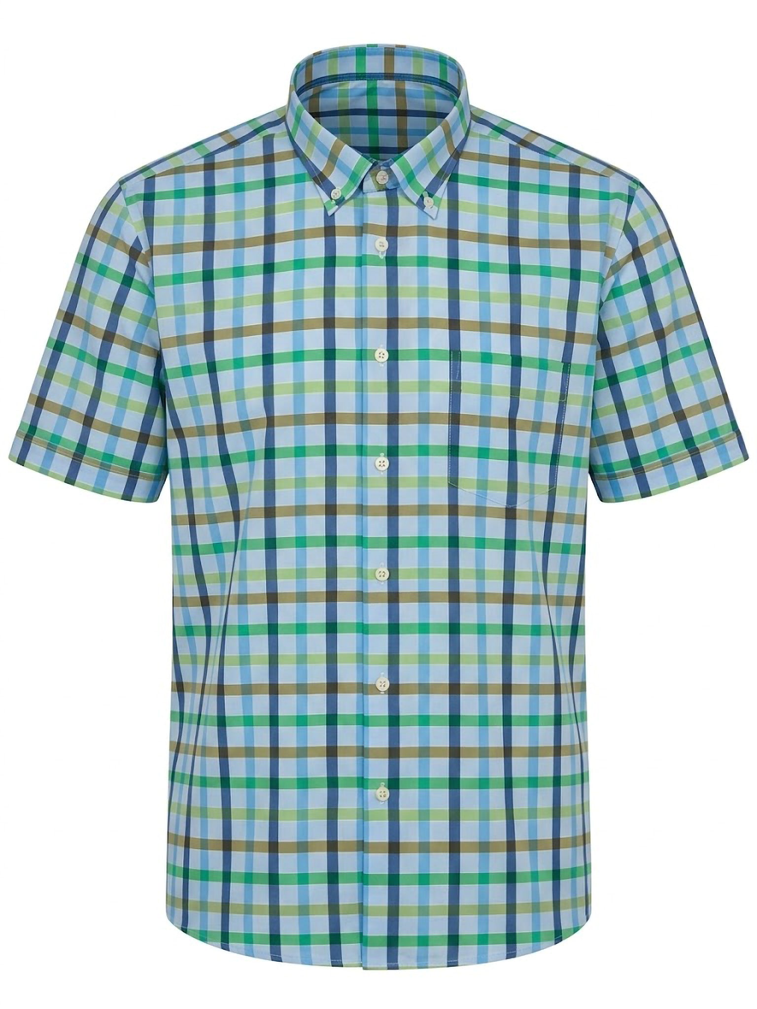 Camisa El Trau Plaid Verde y Azul