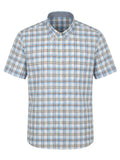Camisa El Trau Plaid en tonos azules y beige