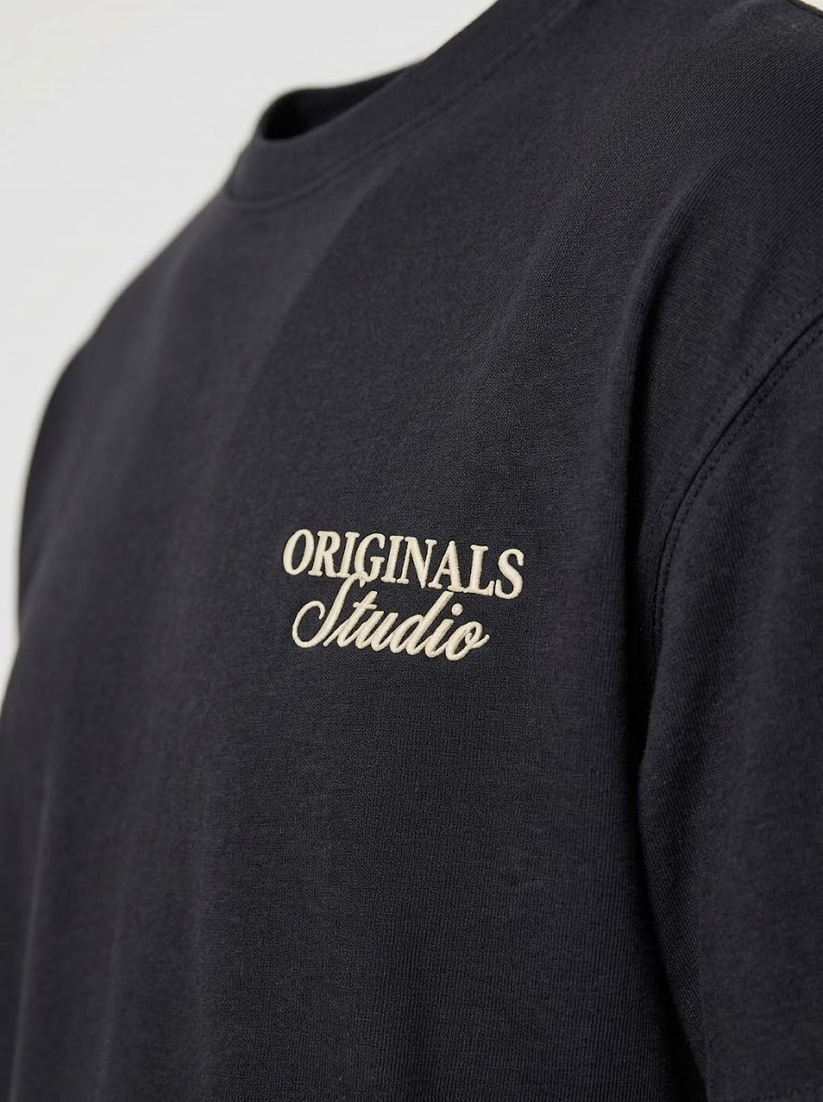 Camiseta Hombre Tallas Grandes Negra Originals Studio Jack & Jones