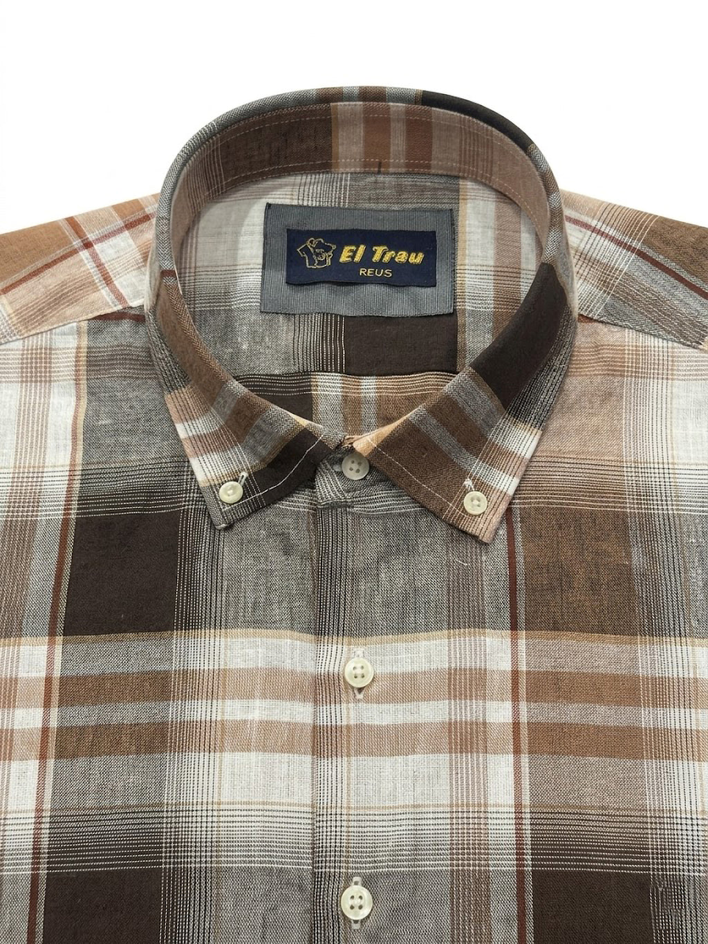 Camisa El Trau Plaid en tonos tierra