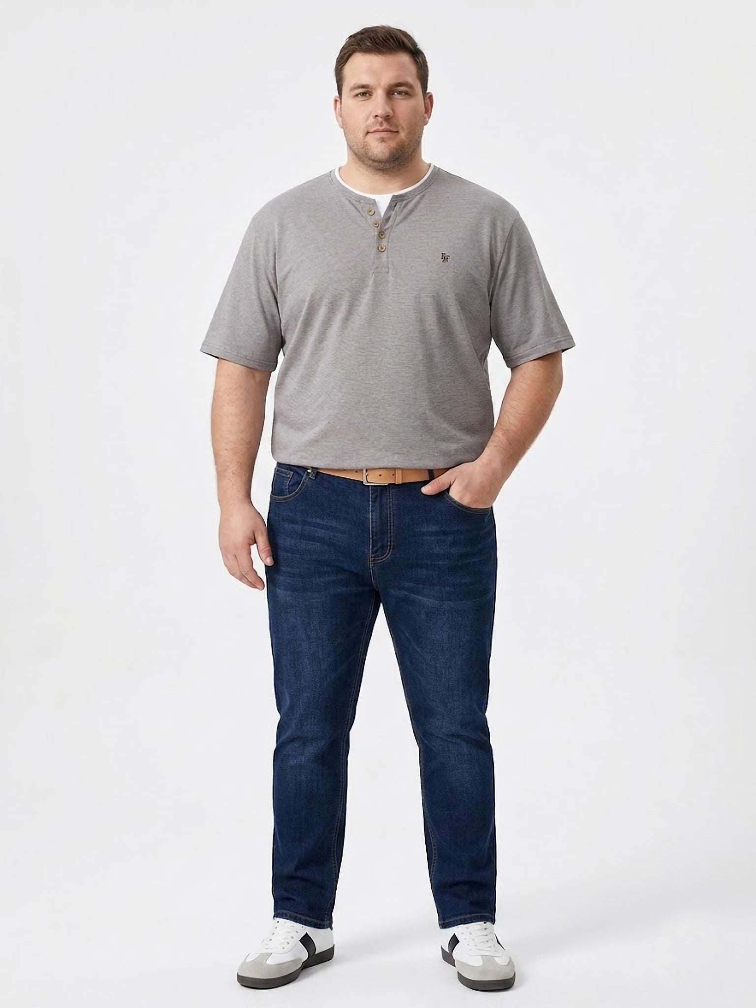 Camiseta Forestal "Henley Premium" – Estilo Cuello Panadero