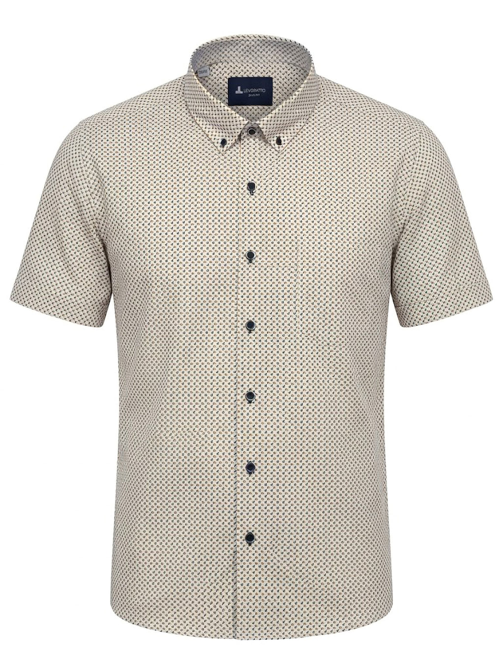 Camisa Levoratto Beige Dash Print