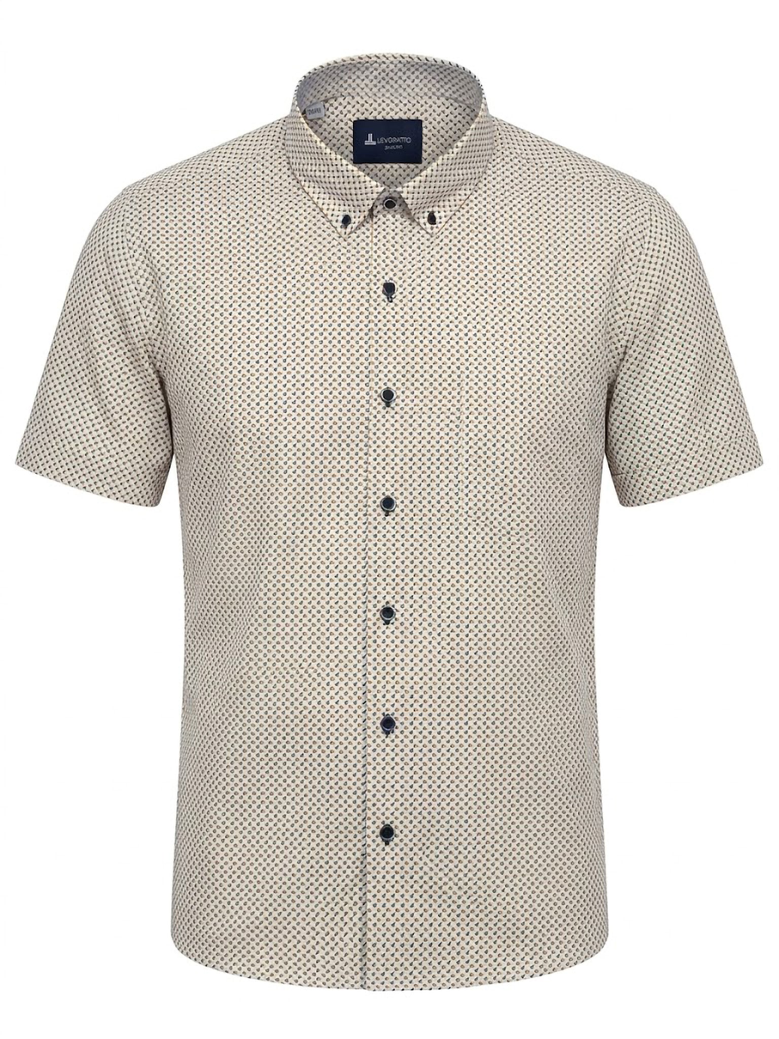 Camisa Levoratto Beige Dash Print