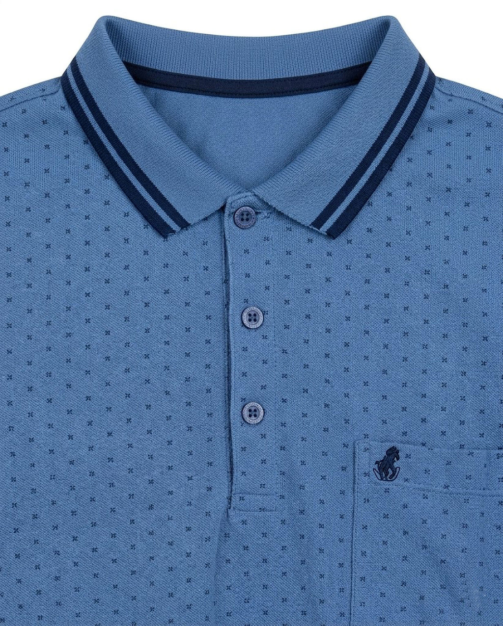 Polo Geometric Navy Forestal
