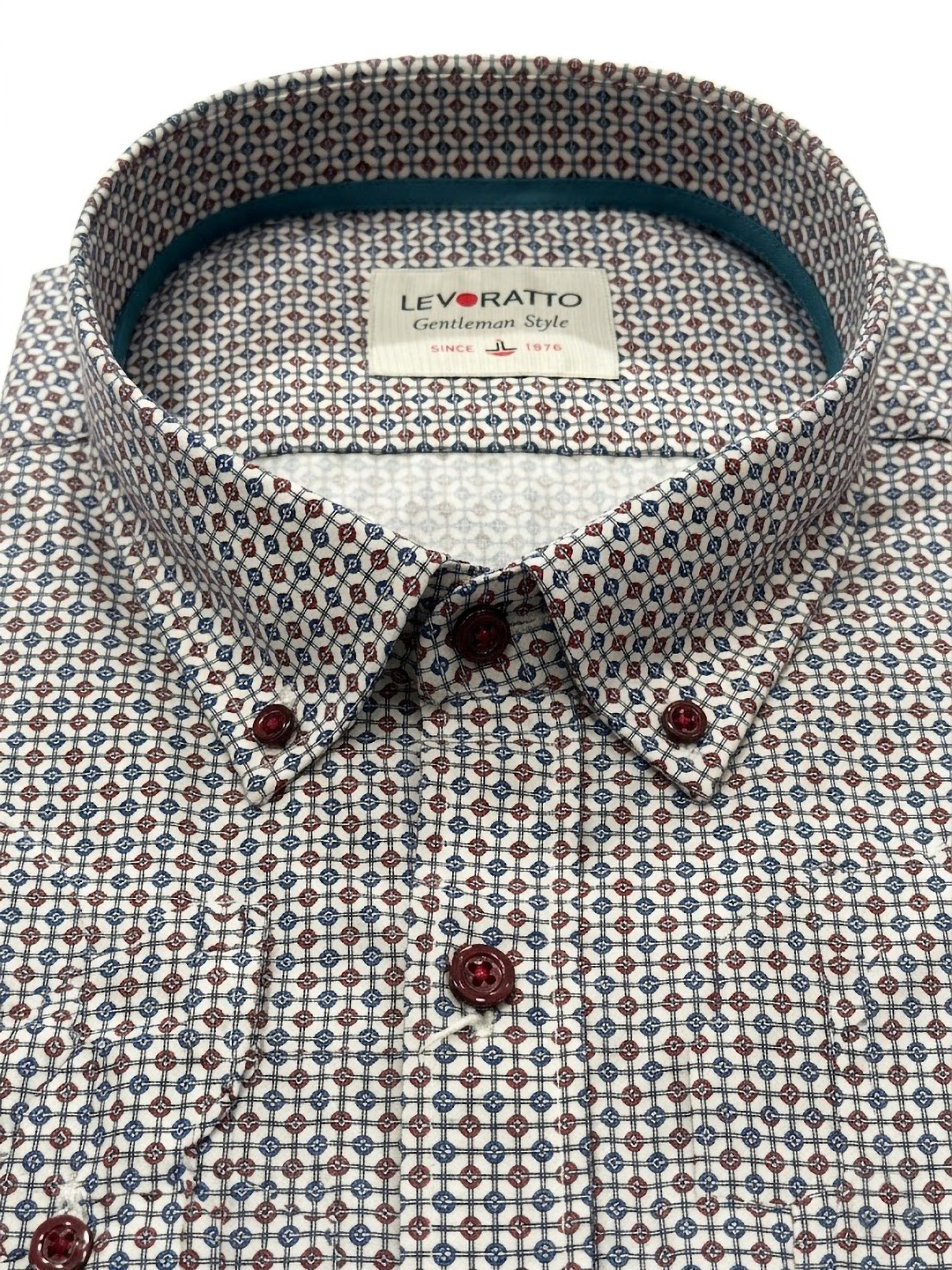 Camisa Levoratto Blue Herringbone