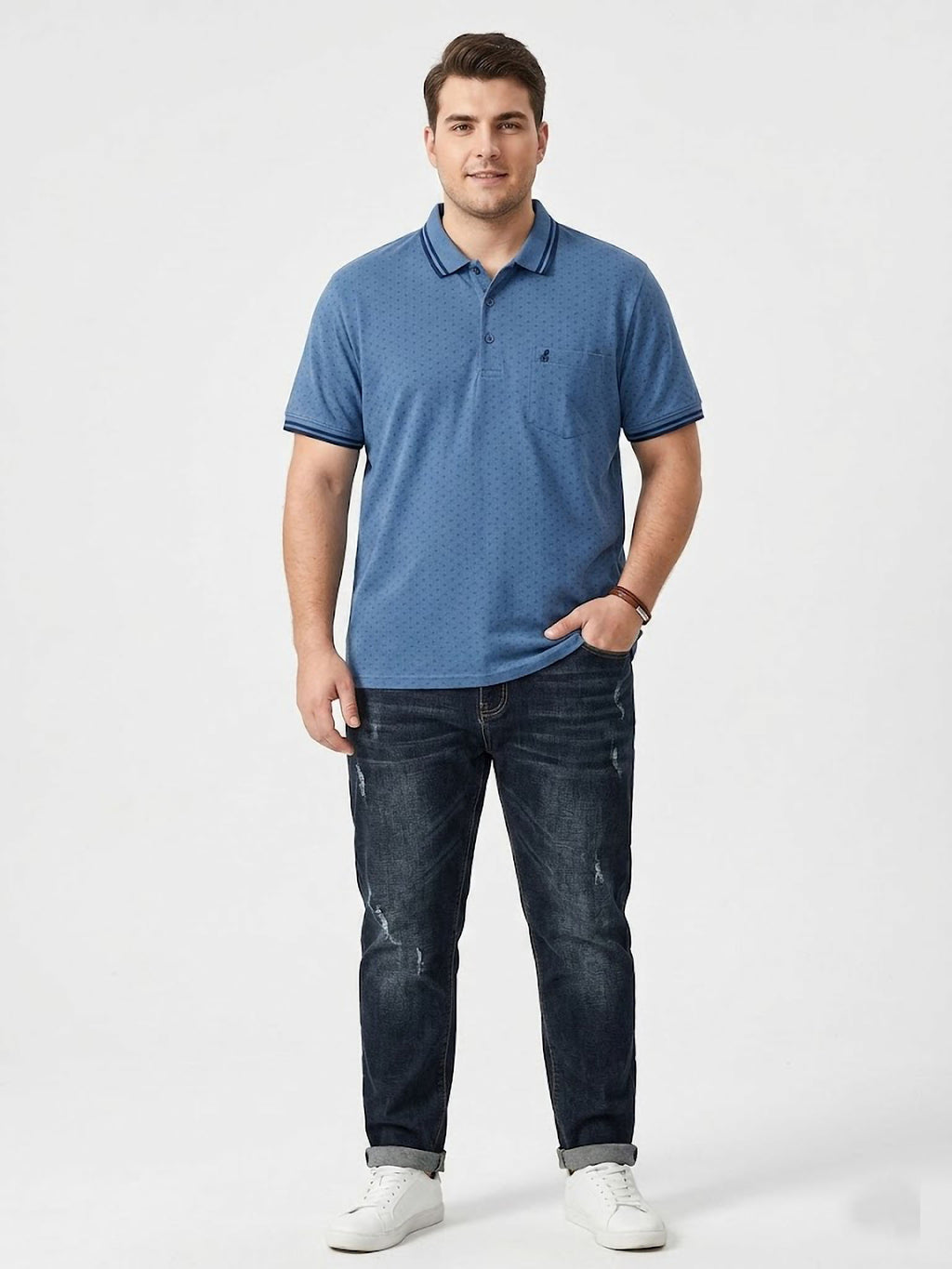 Polo Geometric Navy Forestal