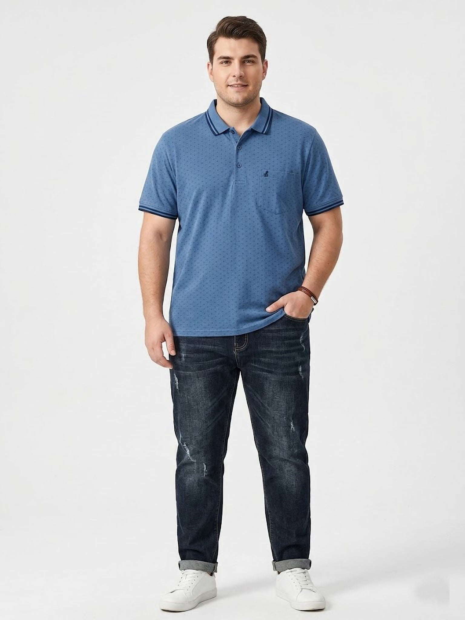 Polo Geometric Navy Forestal