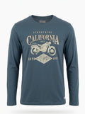 Camiseta Manga Larga Hombre Tallas Grandes Azul Petróleo California Forestal