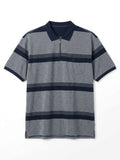 Polo Zip Stripes Forestal