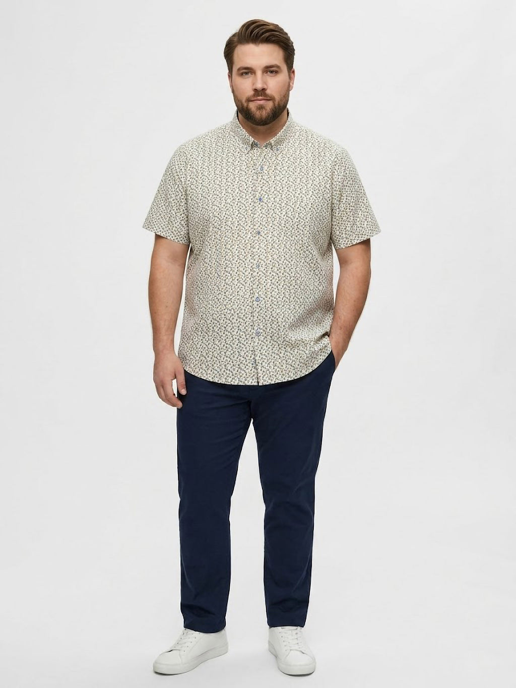 Camisa Cream Micro-Floral Levoratto