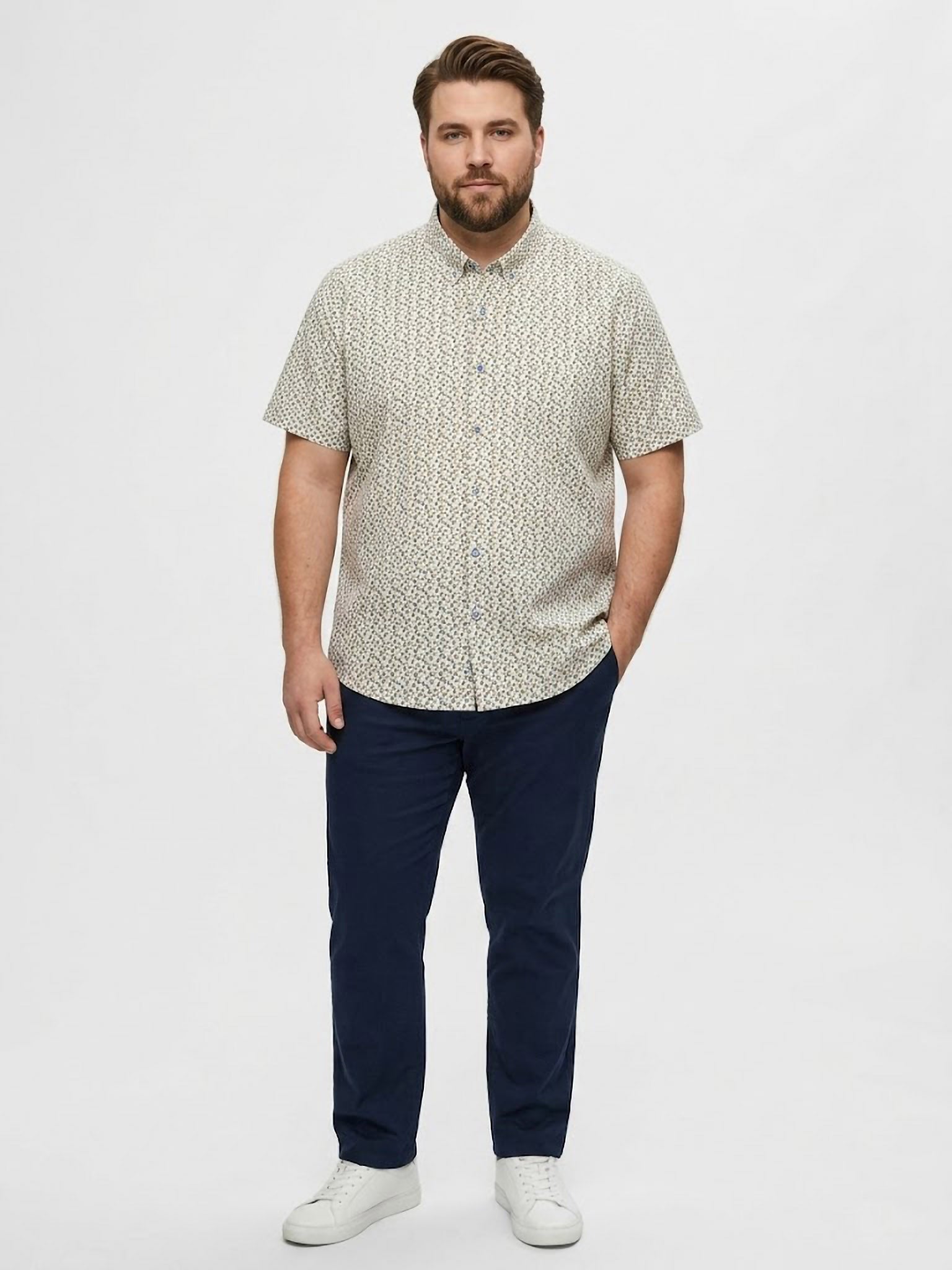 Camisa Cream Micro-Floral Levoratto