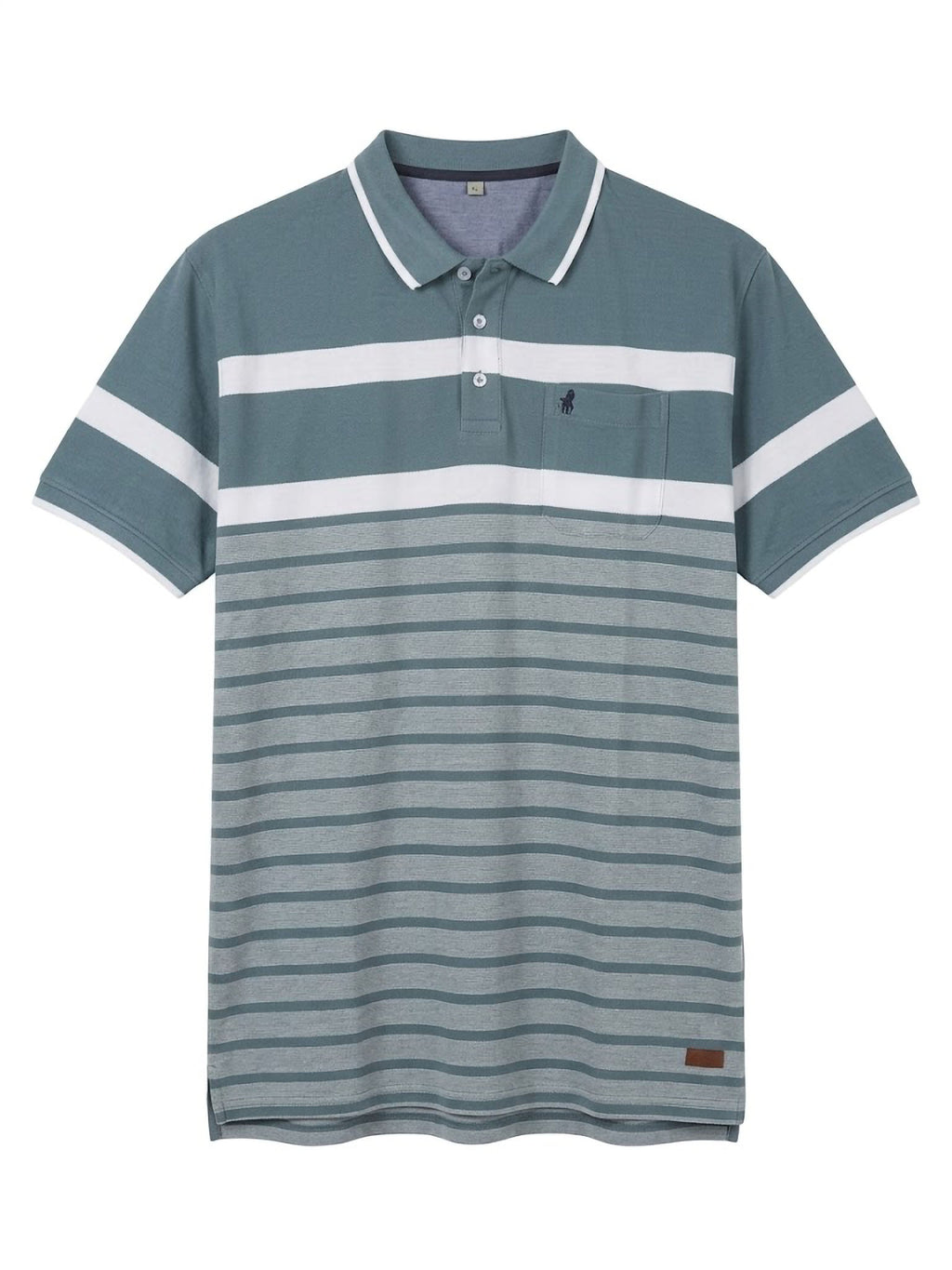 Polo Nautical Stripe Forestal