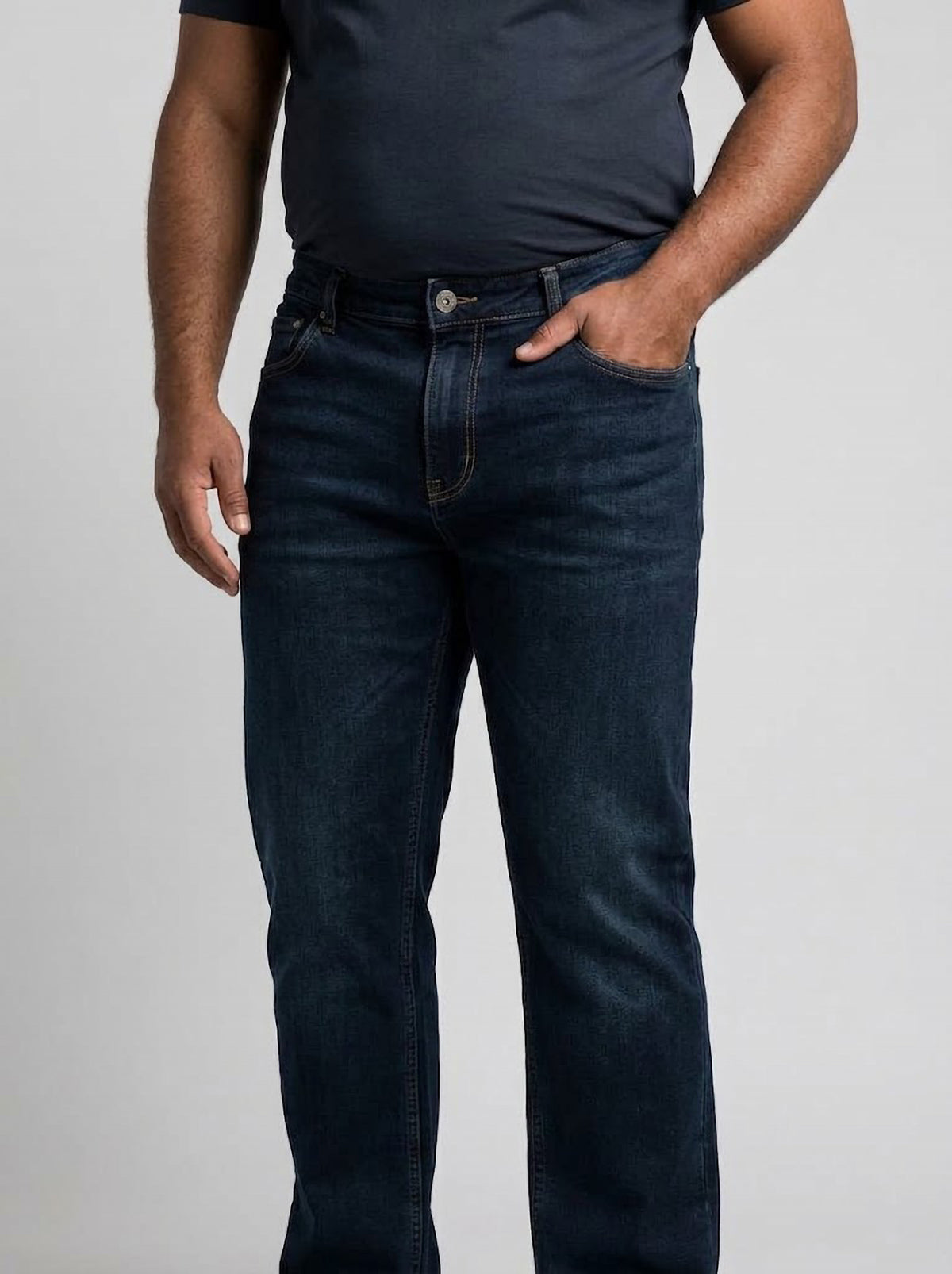 Vaqueros Hombre Tallas Grandes Azul Oscuro Corte Recto Koyote