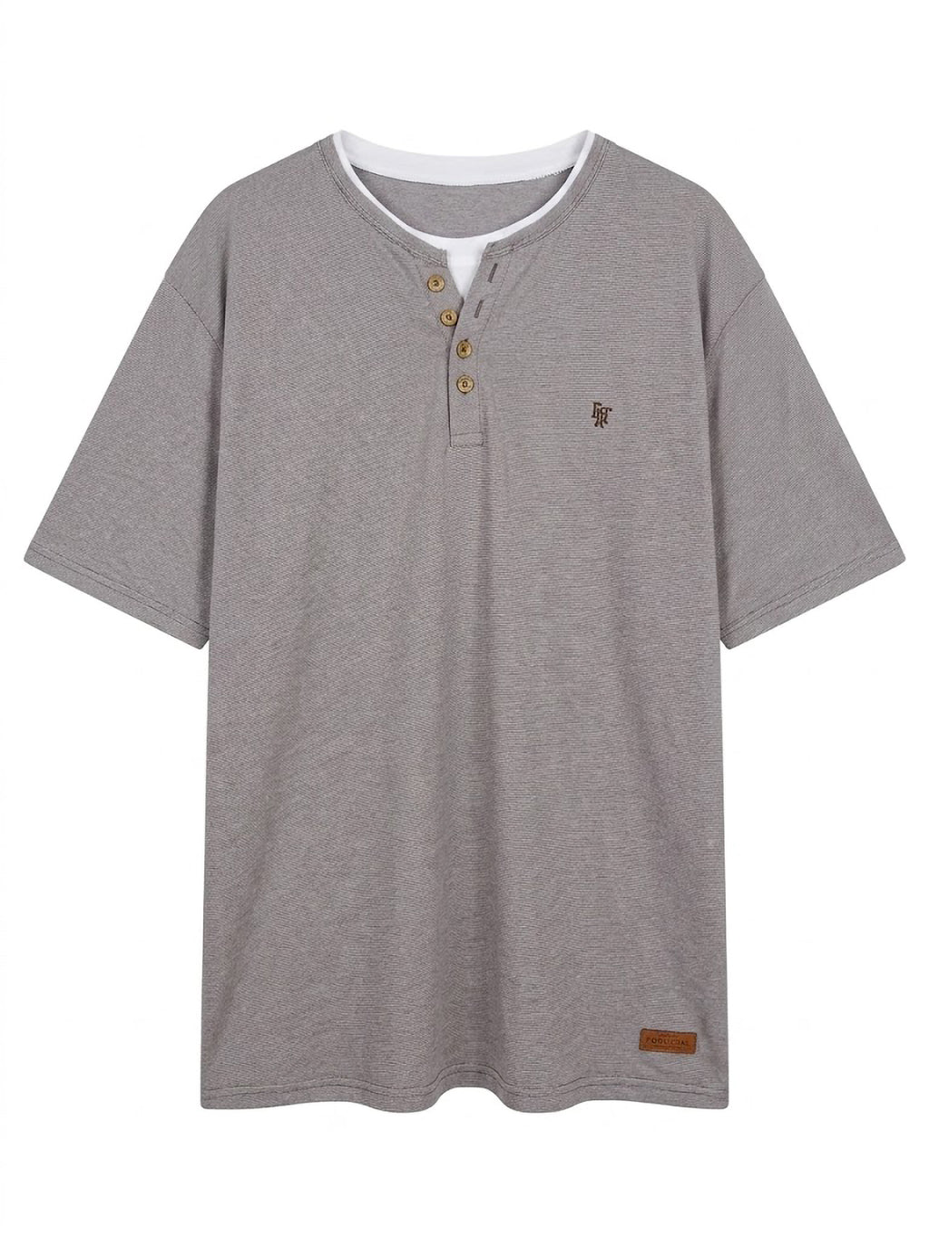 Camiseta Forestal "Henley Premium" – Estilo Cuello Panadero