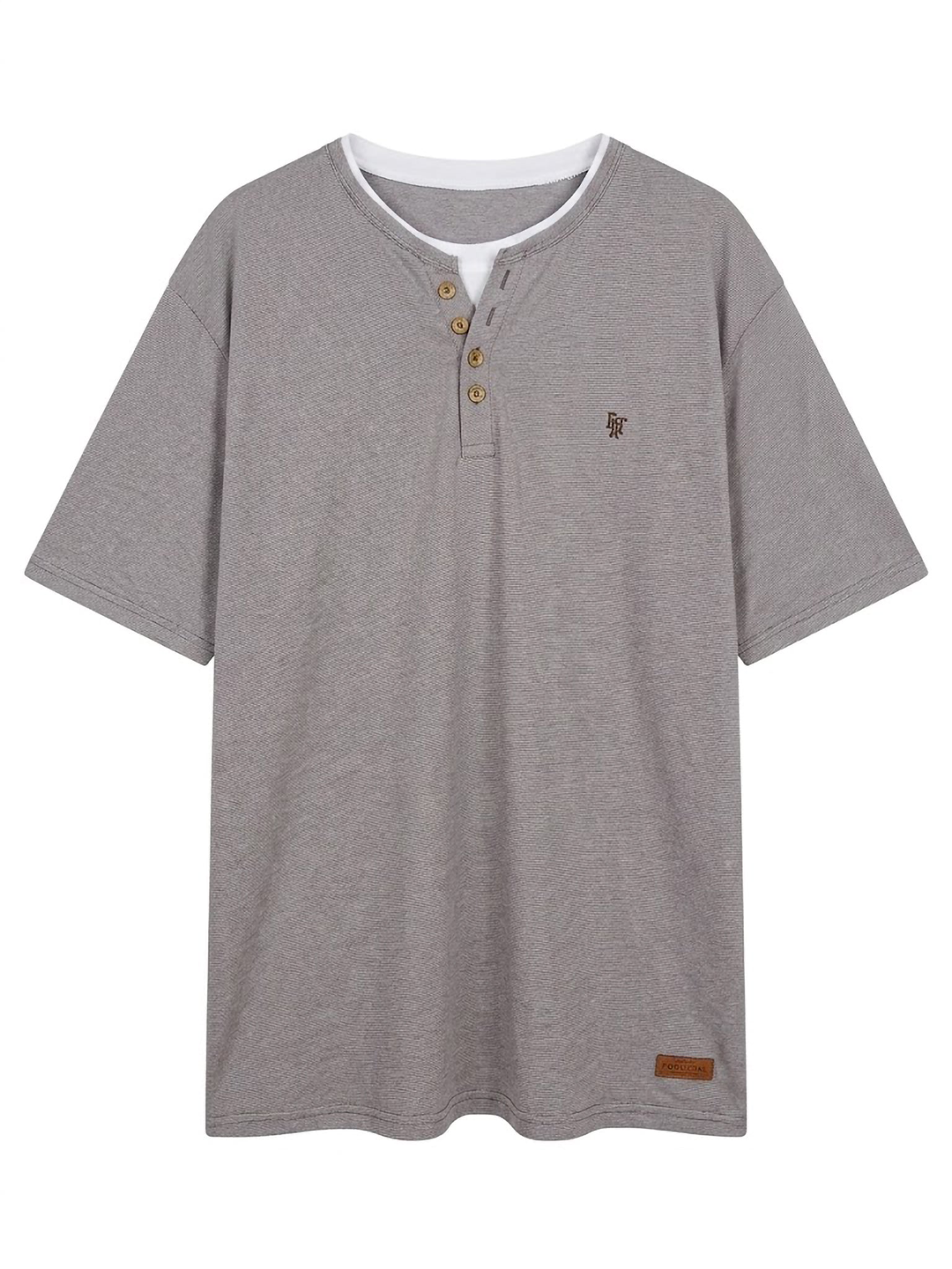 Camiseta Forestal "Henley Premium" – Estilo Cuello Panadero