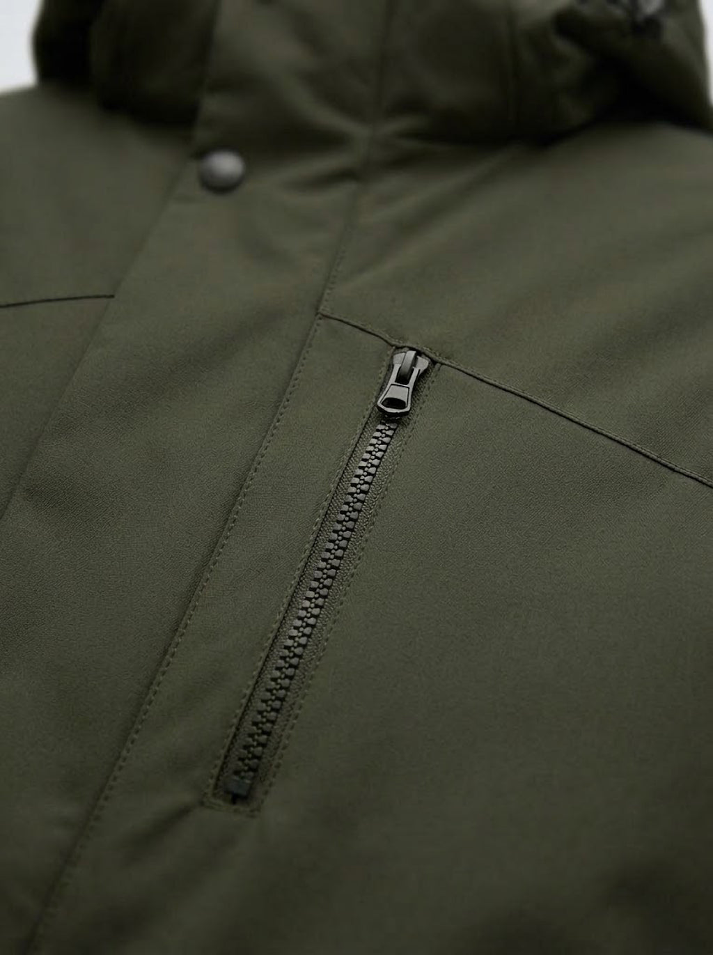 Chaqueta Hombre Tallas Grandes con Capucha Verde Caqui Koyote