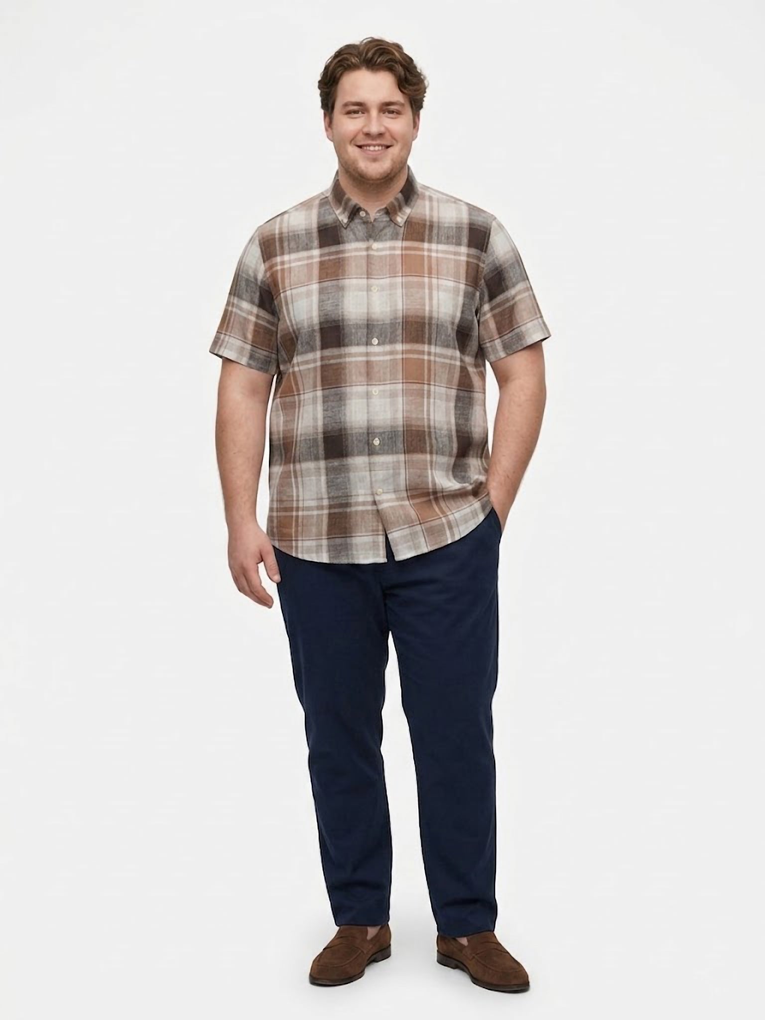 Camisa El Trau Plaid en tonos tierra
