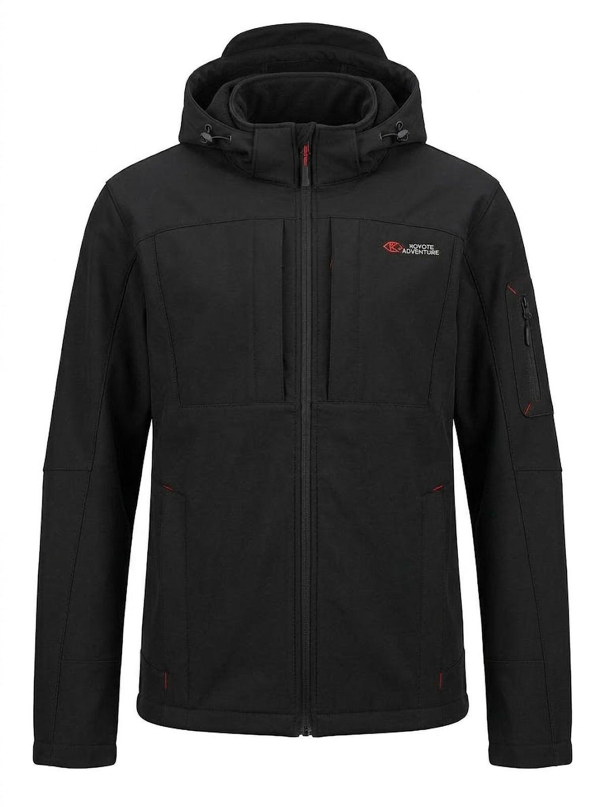 Chaqueta Softshell Hombre Tallas Grandes con Capucha Negra Koyote Adventure