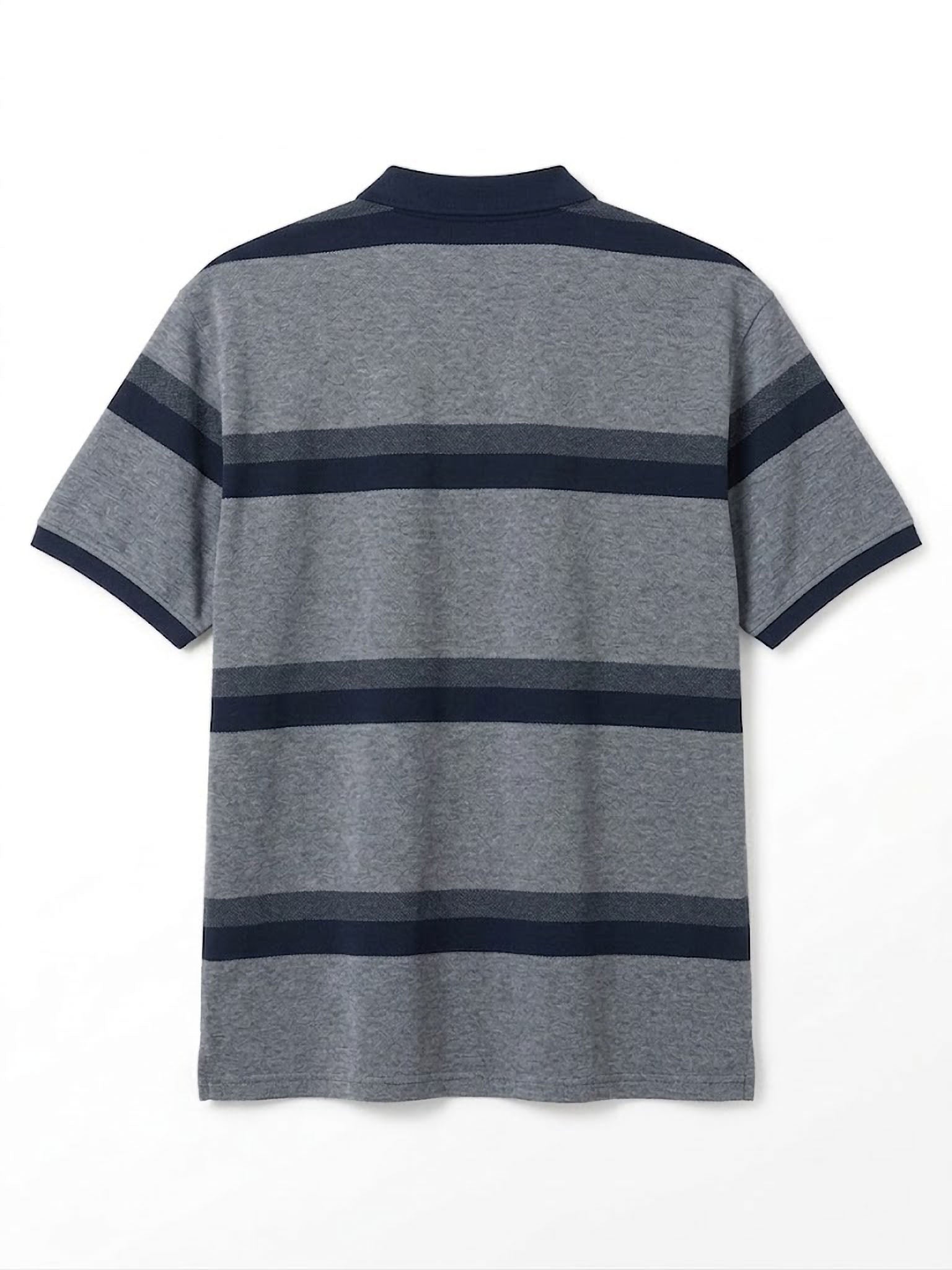 Polo Zip Stripes Forestal