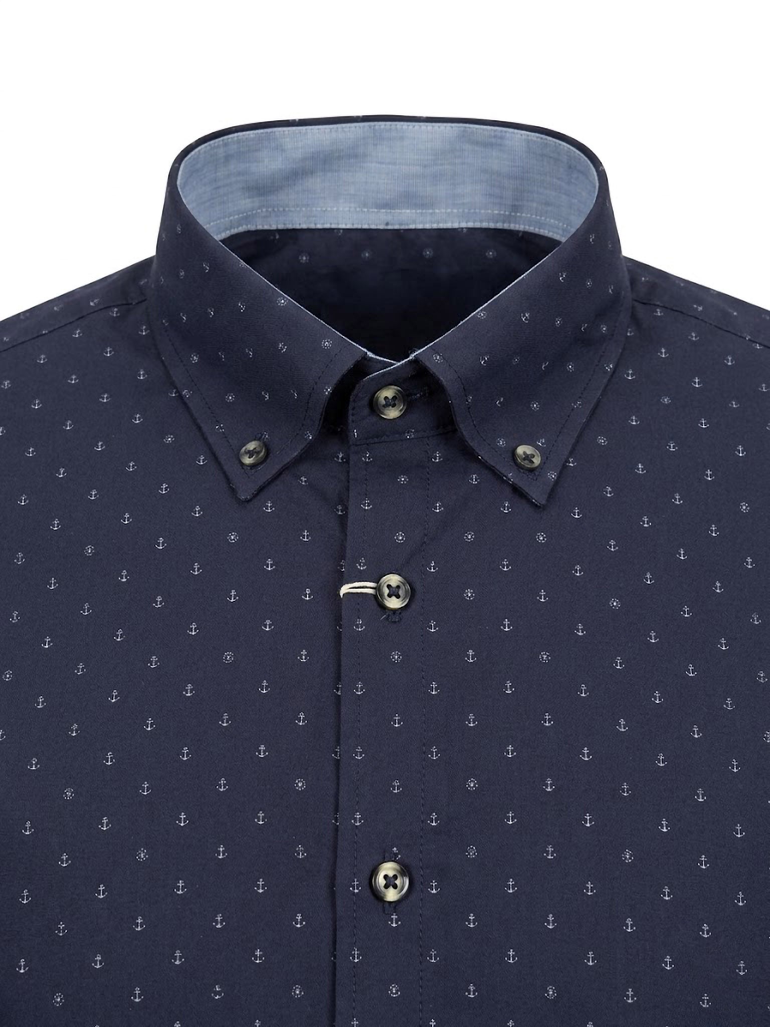 Camisa Navy Anchor Print ElTrau