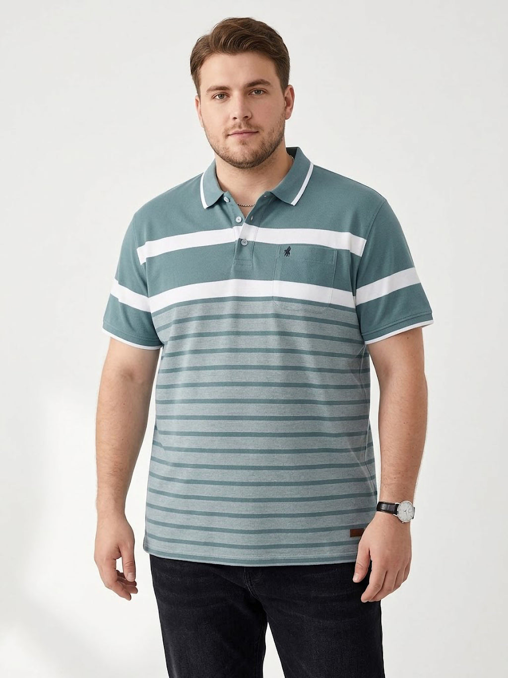 Polo Nautical Stripe Forestal
