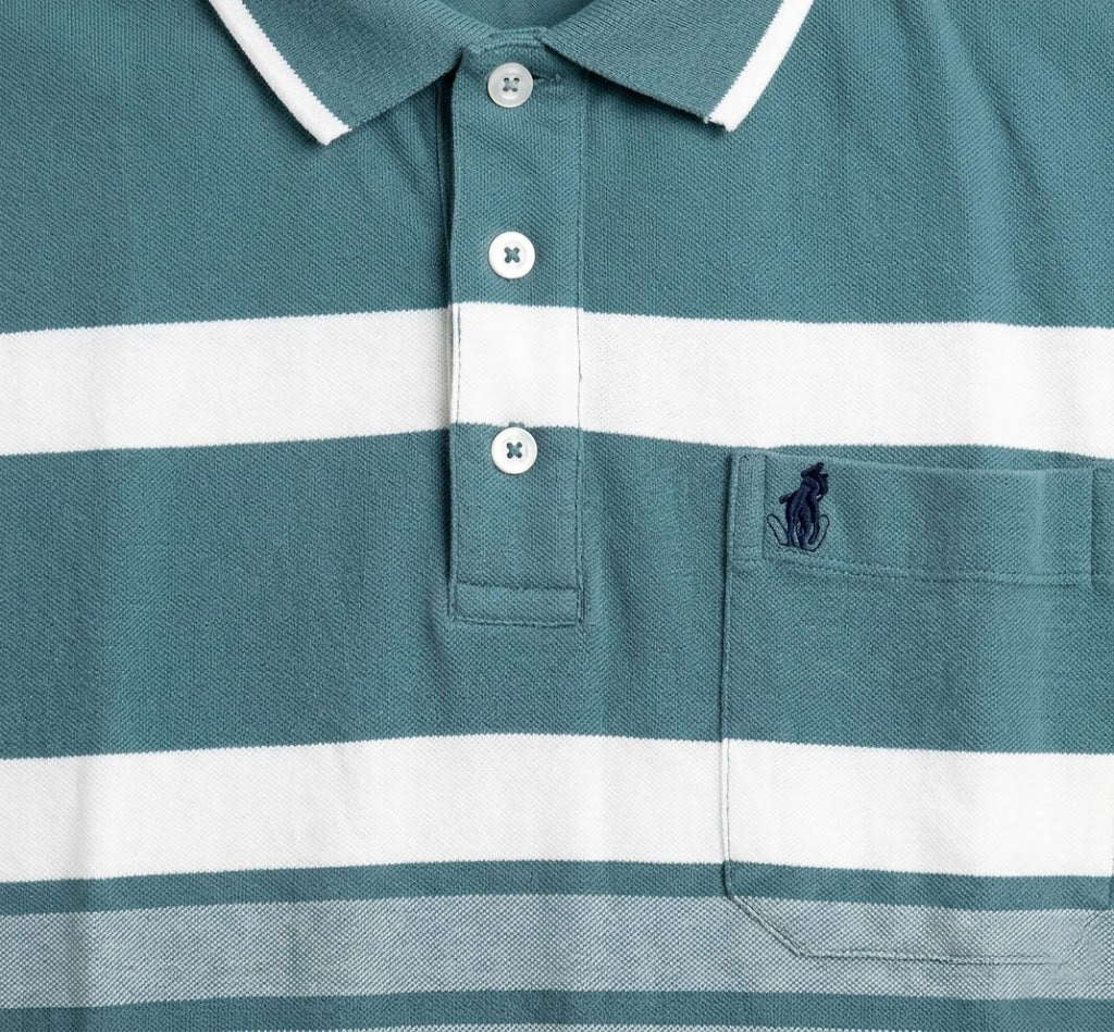 Polo Nautical Stripe Forestal