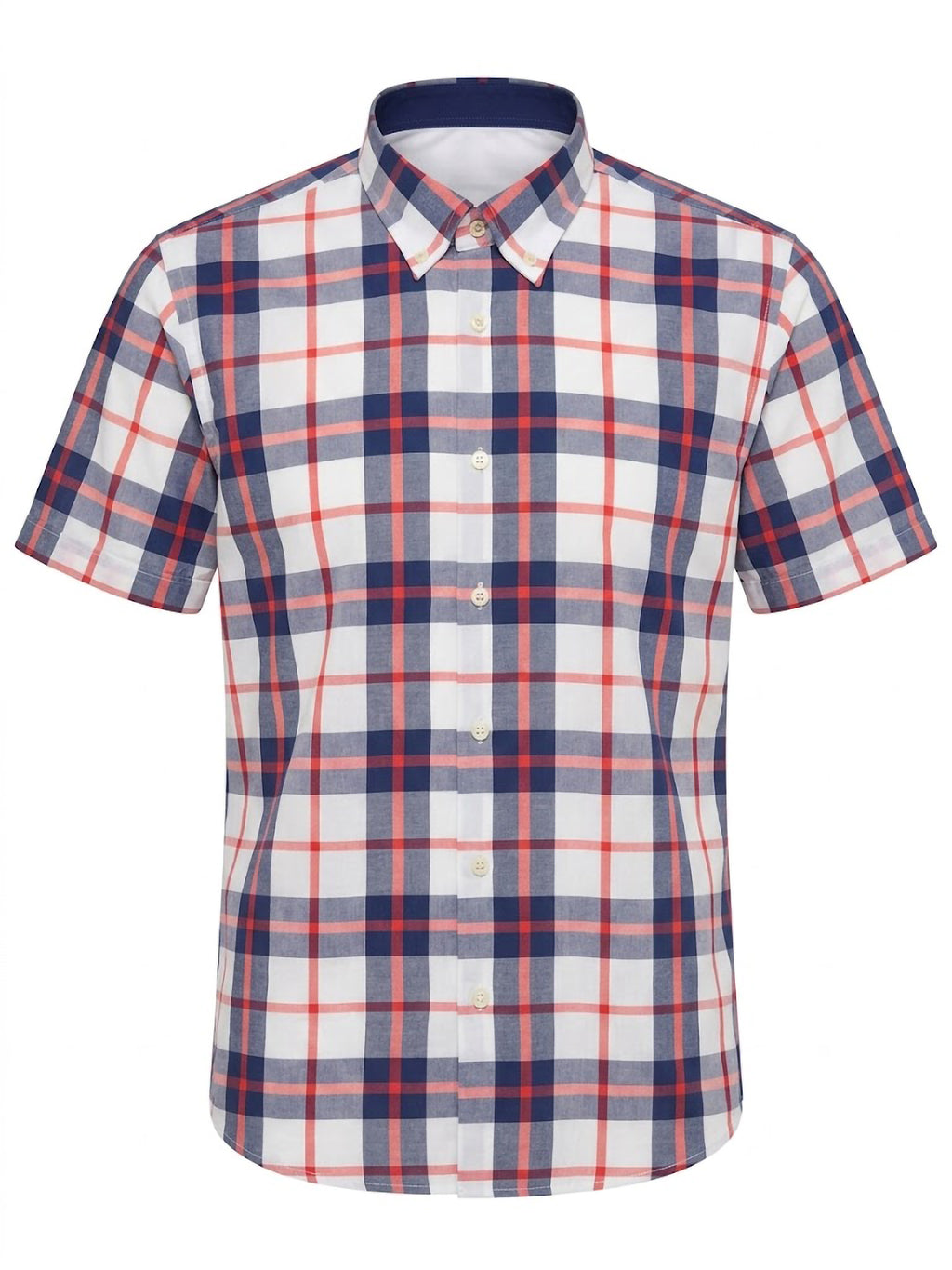 Camisa El Trau Plaid en tonos rojos y azules