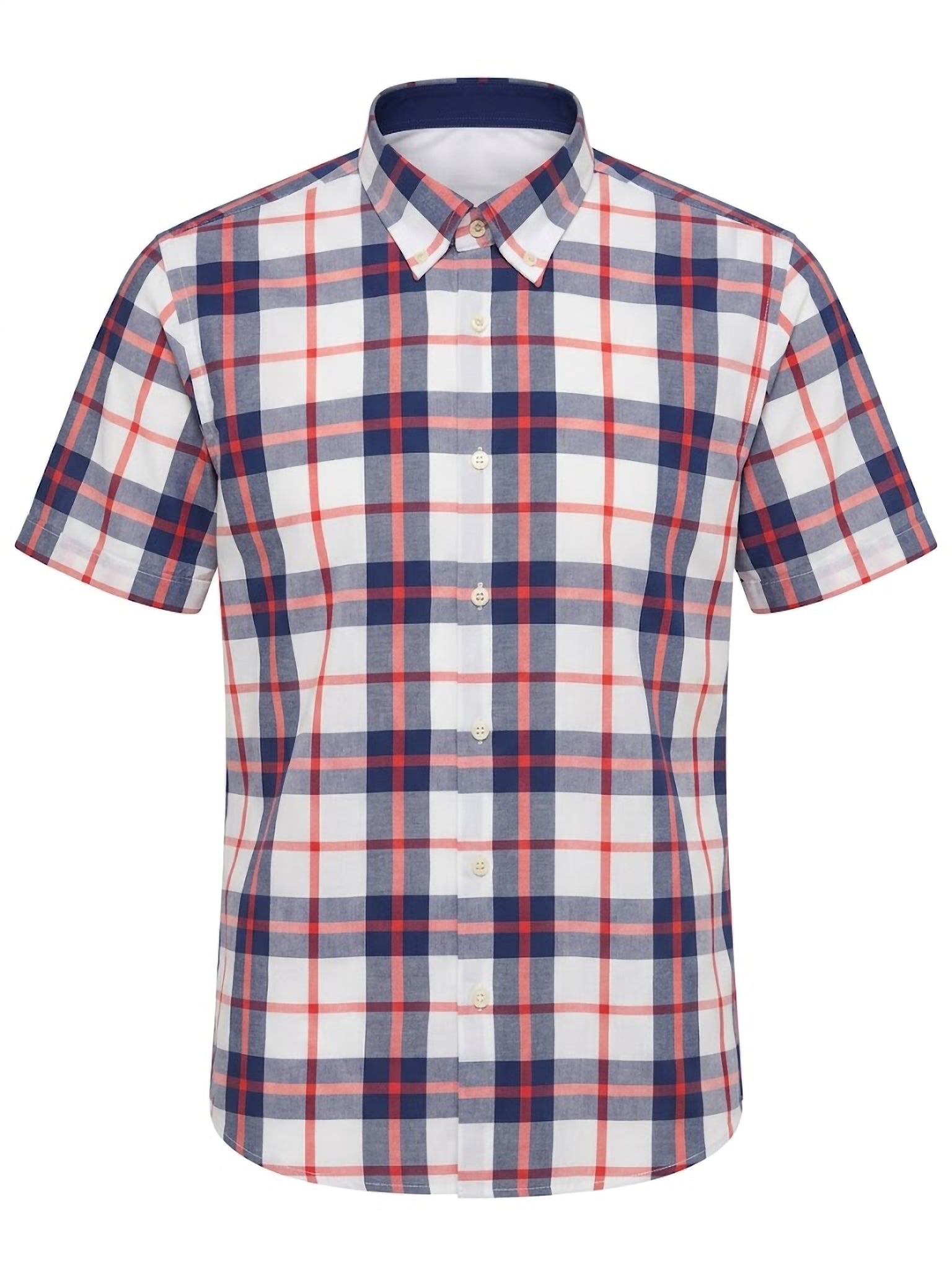 Camisa El Trau Plaid en tonos rojos y azules