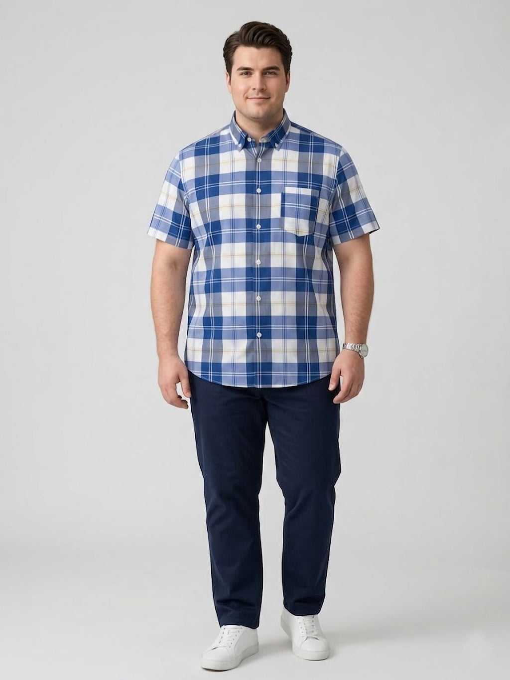 Camisa El Trau Plaid en tonos azules