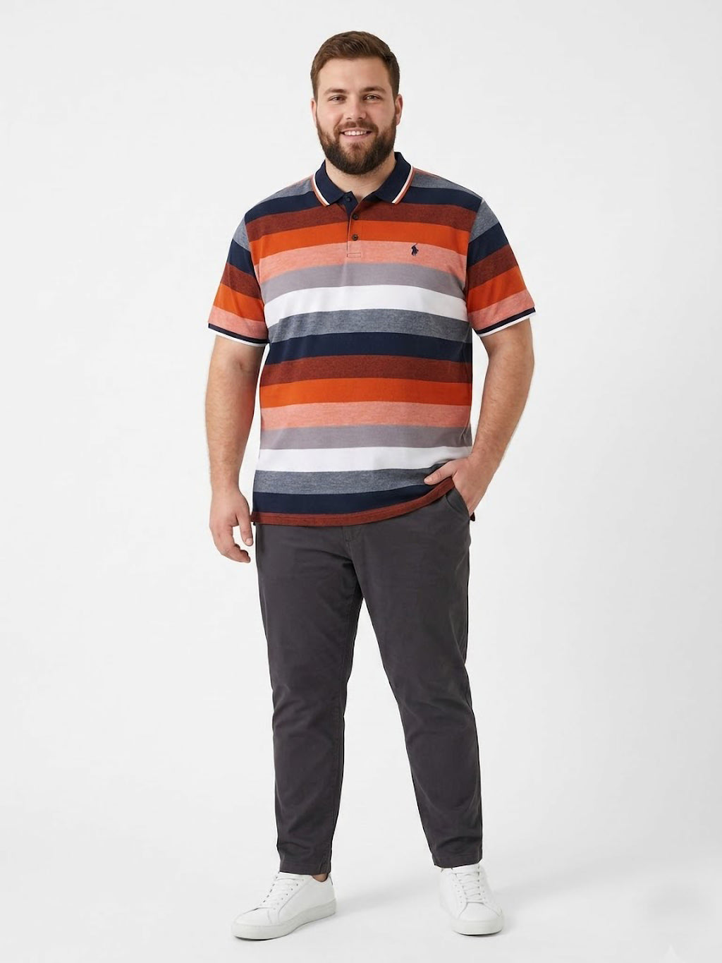 Polo Orange Teal Forestal