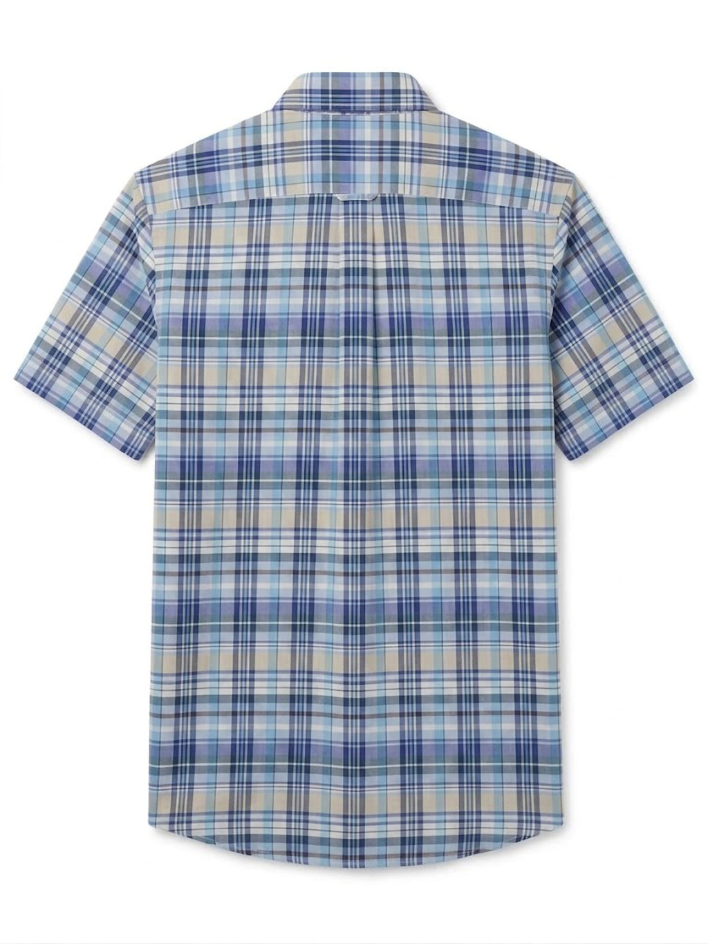 Camisa El Trau Plaid en tonos azulados y arena