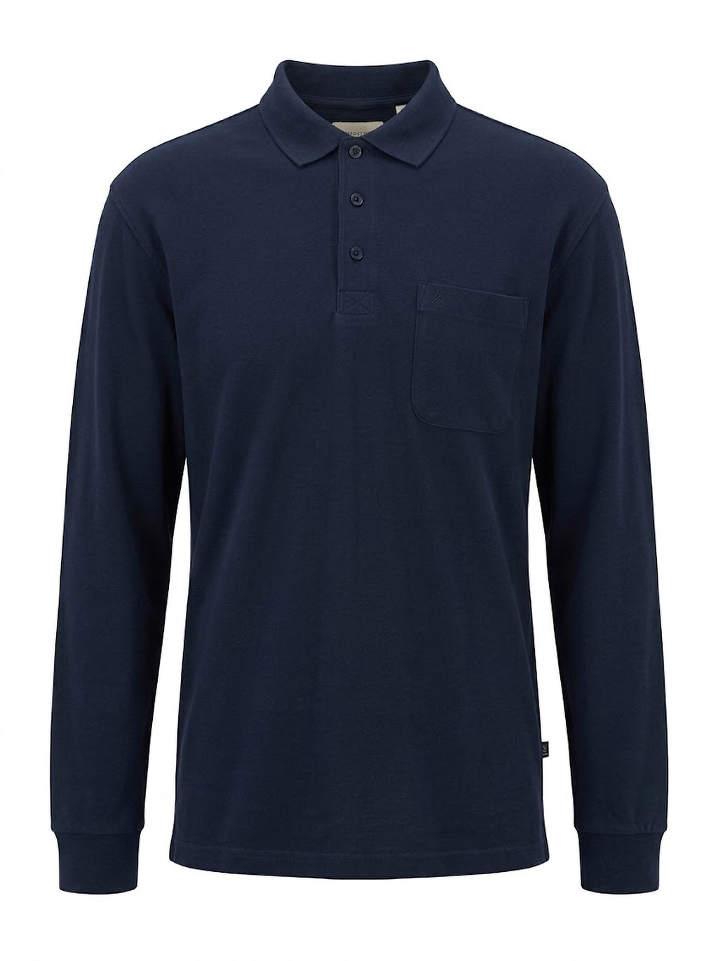 Polo Manga Larga Hombre Tallas Grandes Azul Marino con Bolsillo Forestal