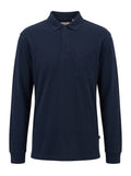 Polo Manga Larga Hombre Tallas Grandes Azul Marino con Bolsillo Forestal