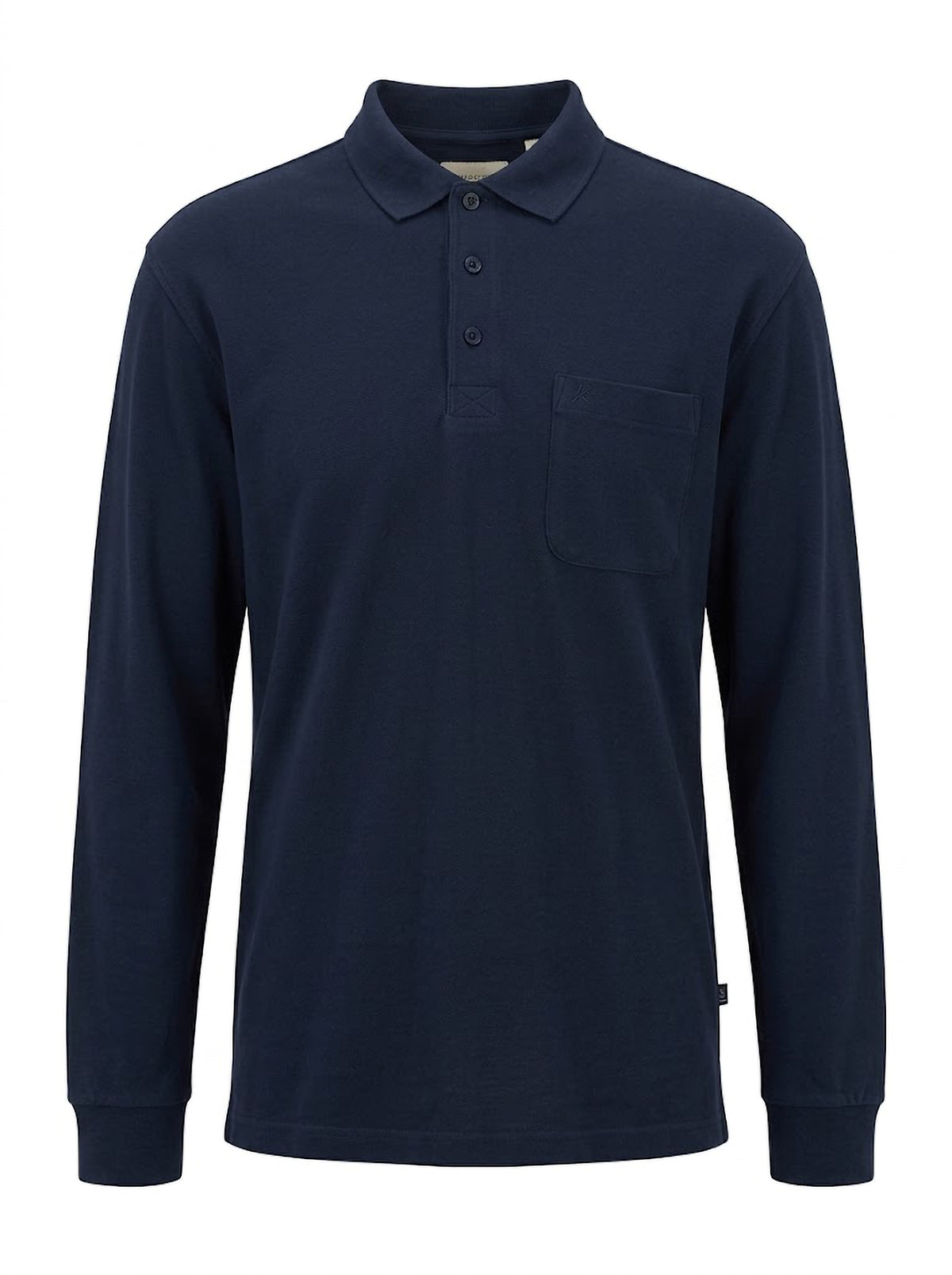 Polo Manga Larga Hombre Tallas Grandes Azul Marino con Bolsillo Forestal