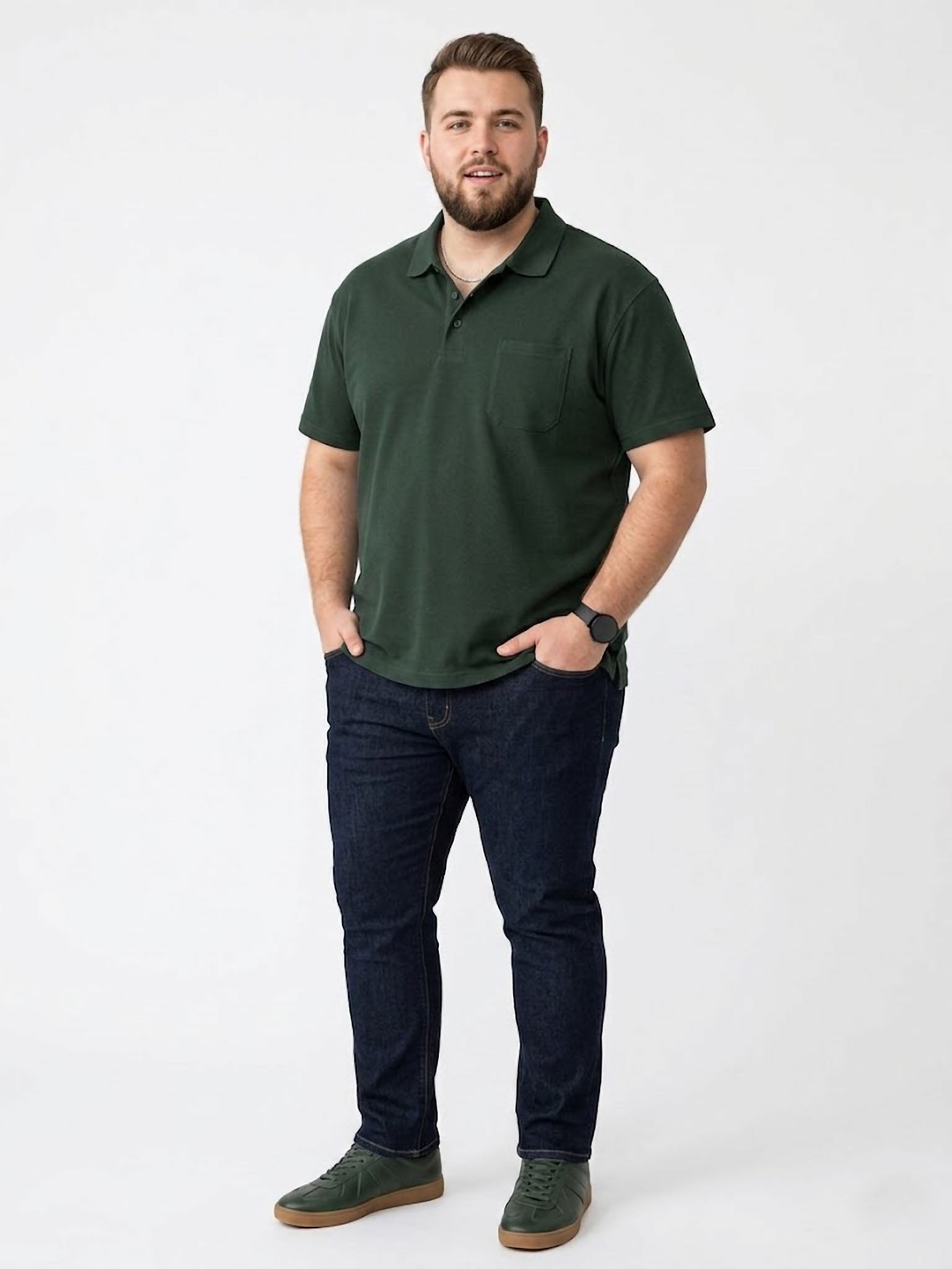 Polo Adamo de Algodón Orgánico con Bolsillo | Ajuste Premium