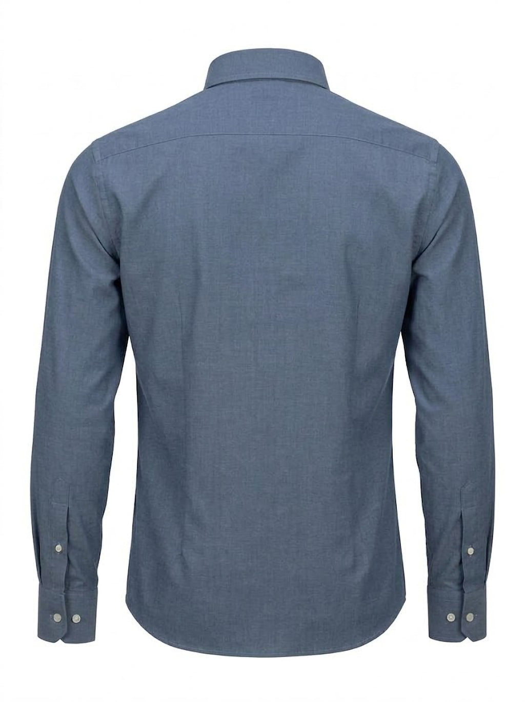 Camisa Hombre Tallas Grandes Manga Larga Azul Acero con Bolsillo Levoratto