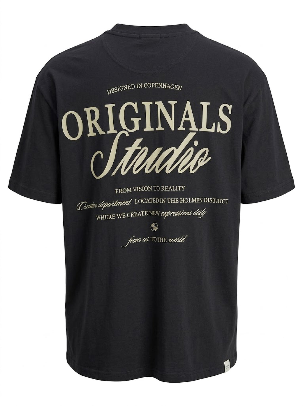 Camiseta Hombre Tallas Grandes Negra Originals Studio Jack & Jones