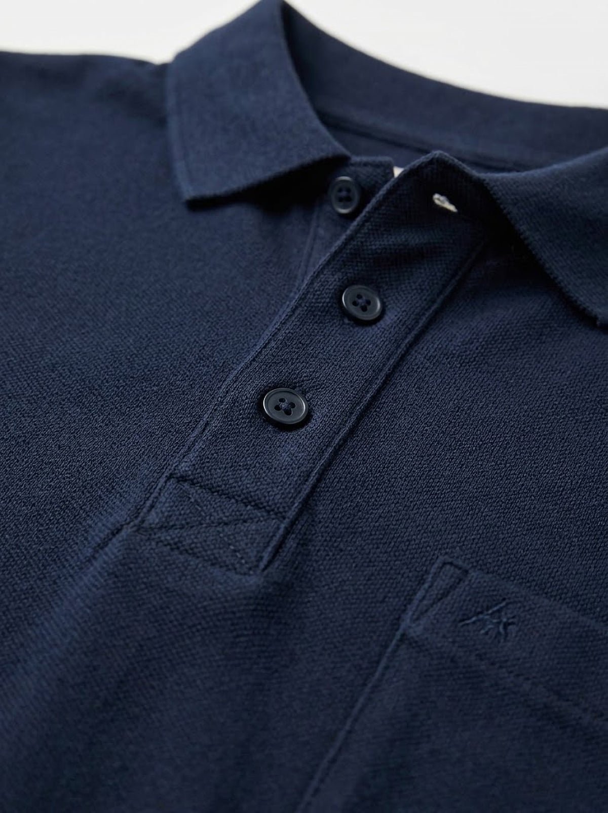 Polo Manga Larga Hombre Tallas Grandes Azul Marino con Bolsillo Forestal