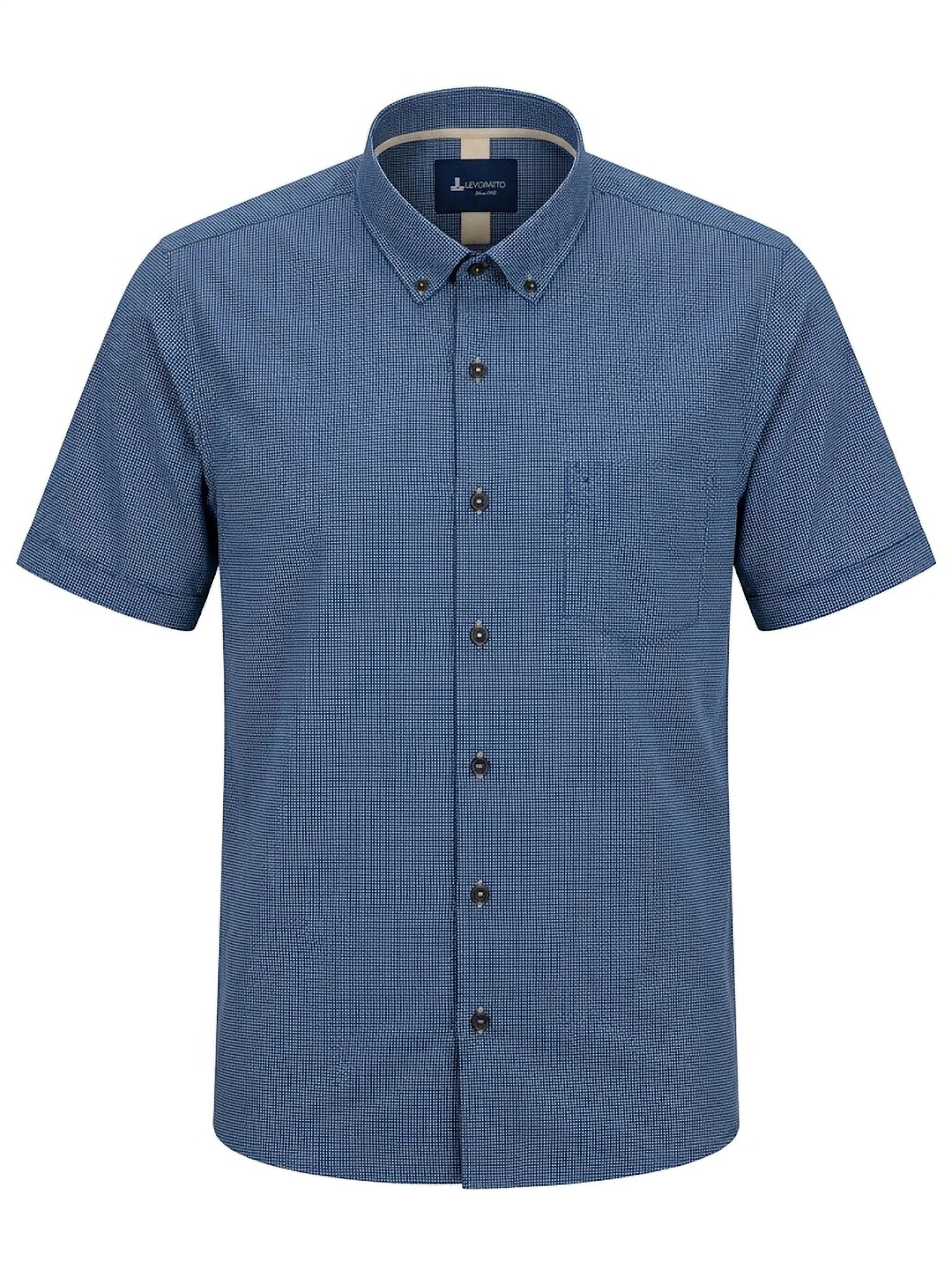 Camisa Micro-Check Azul Levoratto