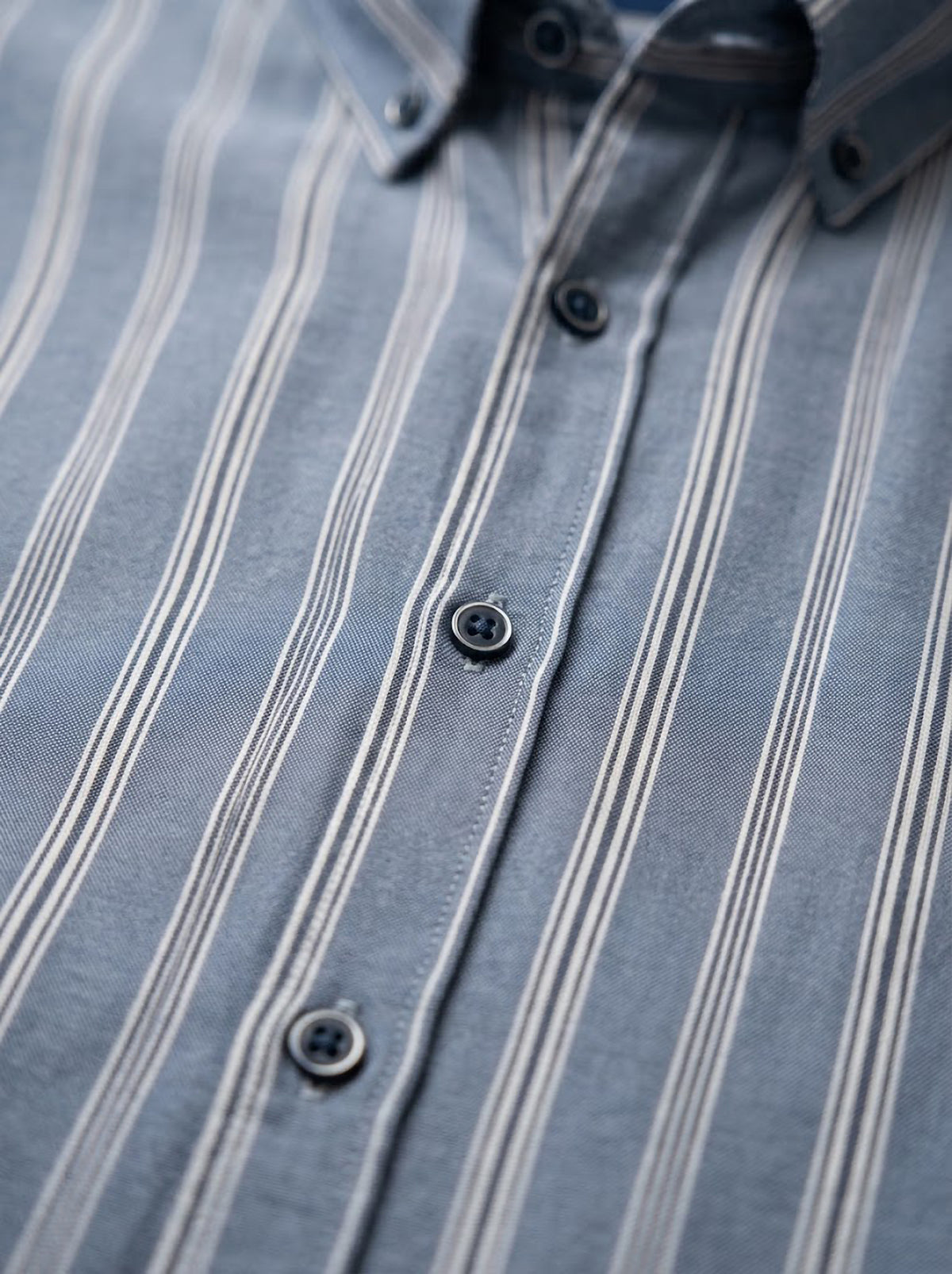 Camisa Hombre Tallas Grandes Manga Larga Rayas Azul Levoratto