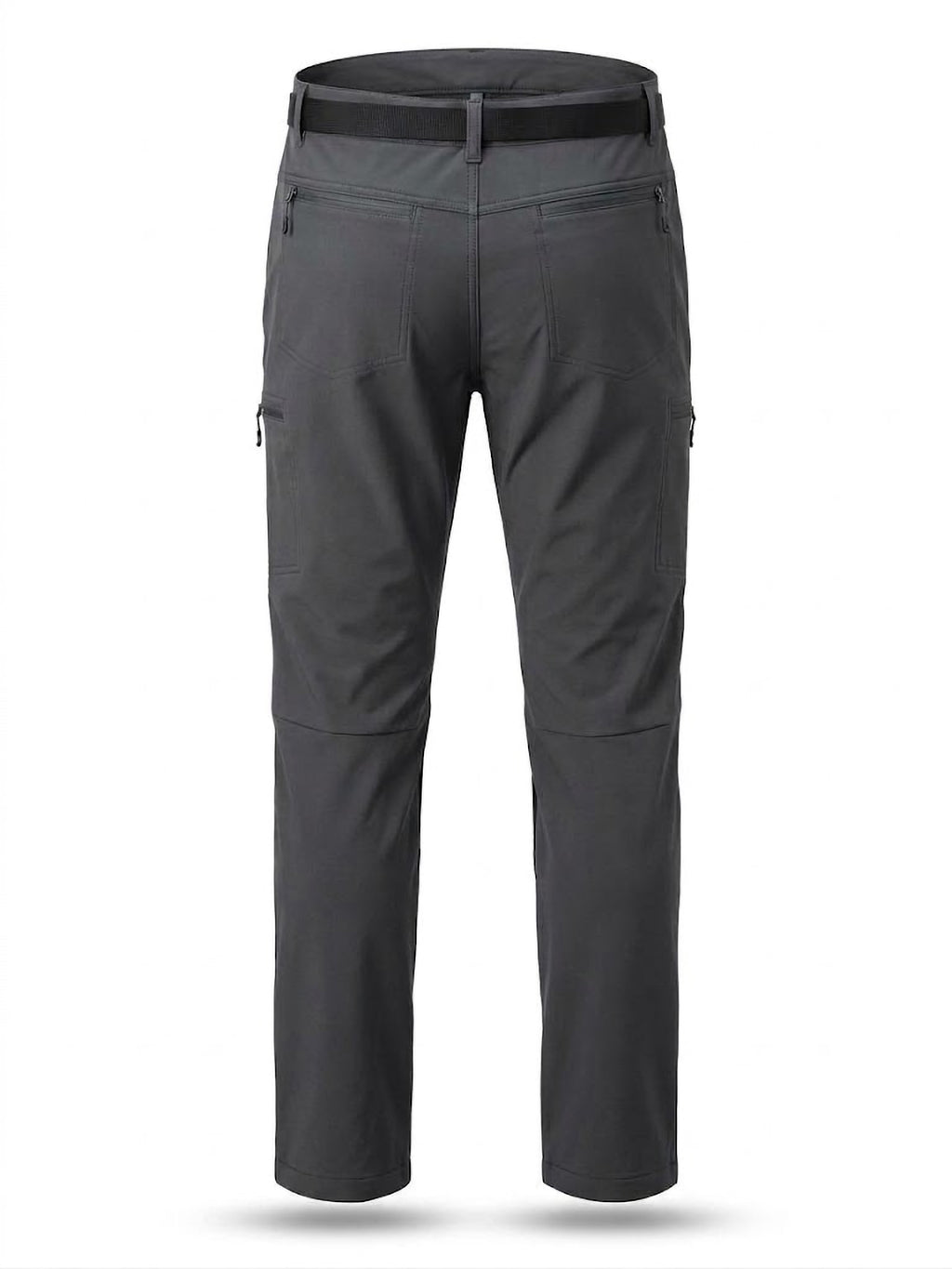 Pantalón Hombre Tallas Grandes Trekking Gris y Negro con Cinturón Koyote