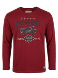 Camiseta Manga Larga Hombre Tallas Grandes Burdeos California Forestal