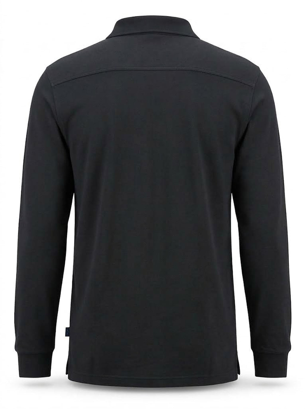 Polo Manga Larga Hombre Tallas Grandes Negro con Bolsillo Forestal