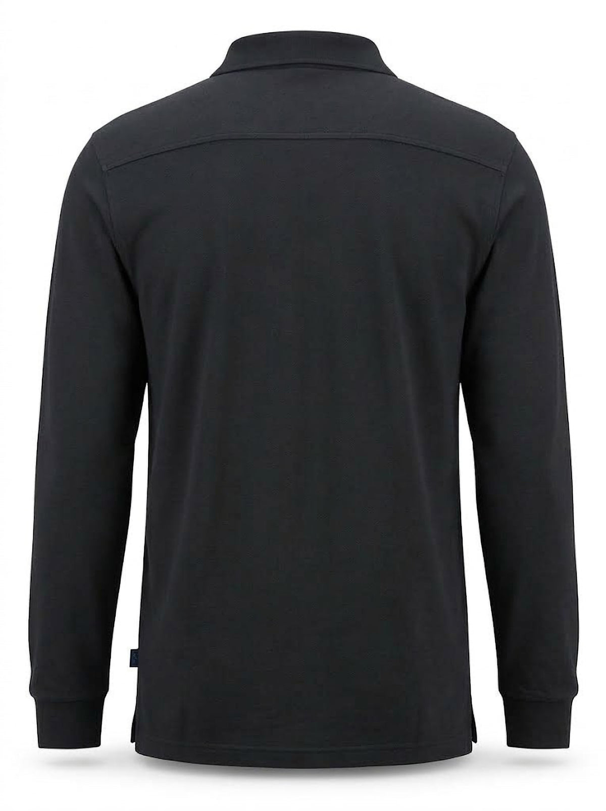 Polo Manga Larga Hombre Tallas Grandes Negro con Bolsillo Forestal