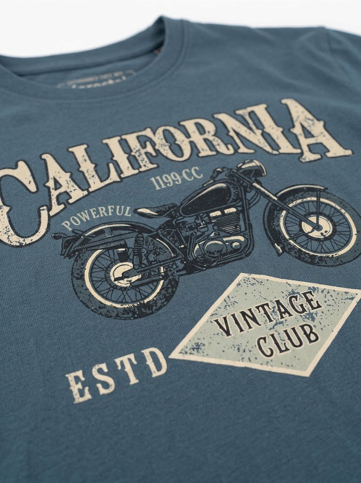 Camiseta Manga Larga Hombre Tallas Grandes Azul Petróleo California Forestal