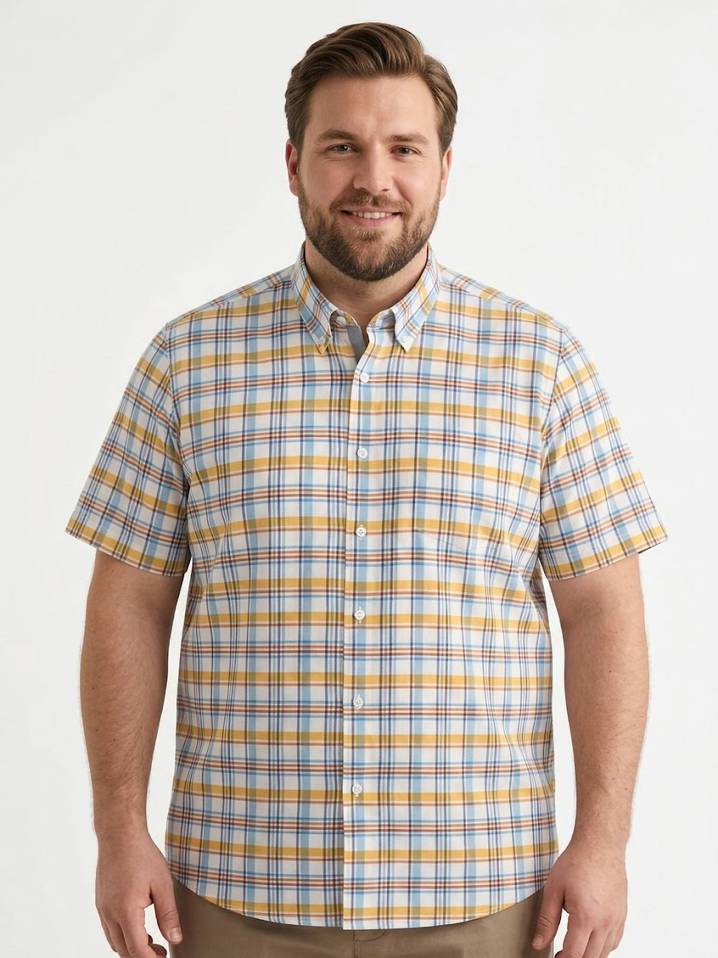 Camisa El Trau Plaid en tonos tierra y azul