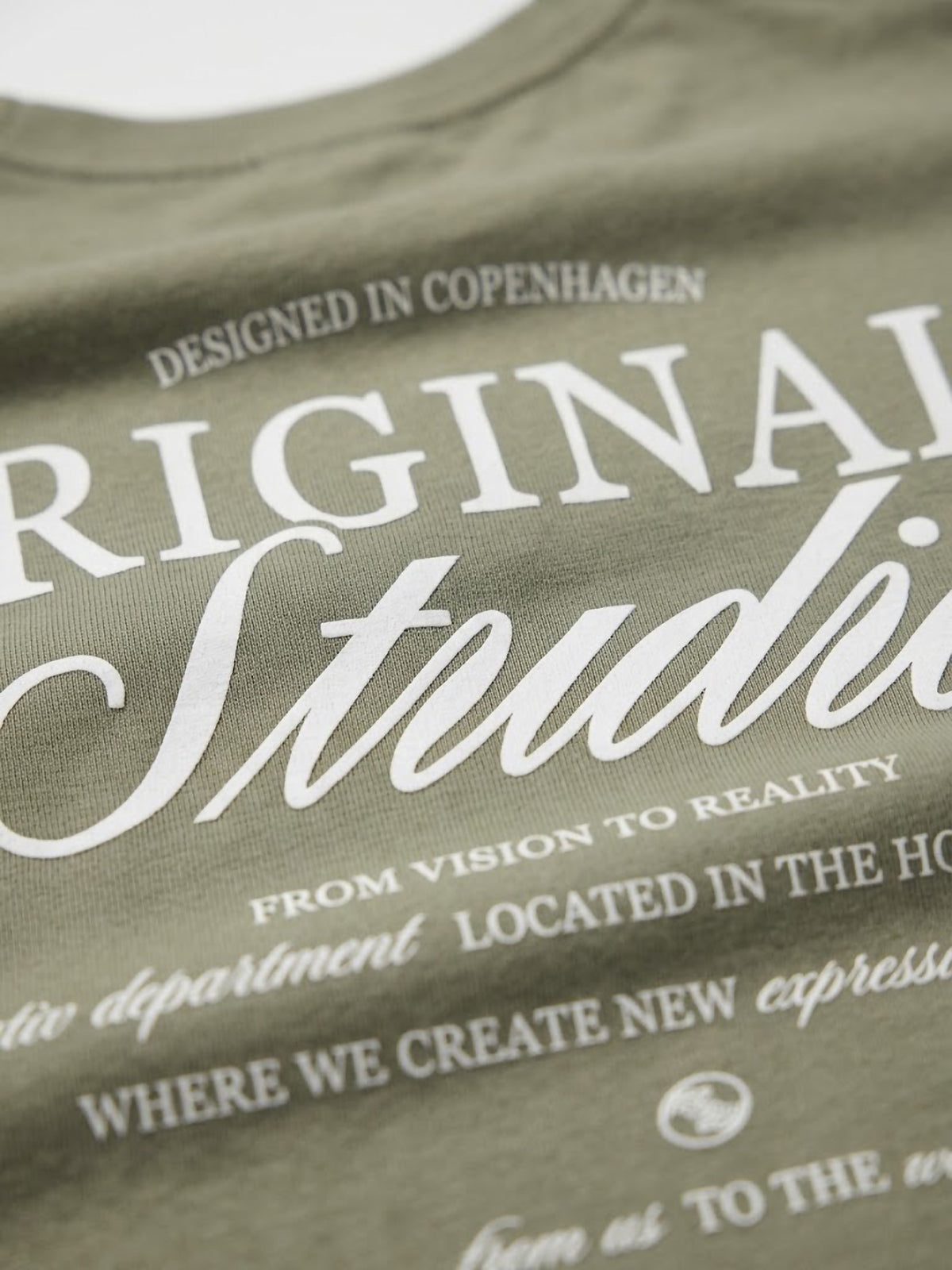 Camiseta Hombre Tallas Grandes Manga Corta Verde Salvia Estampado Originals Studio Jack & Jones