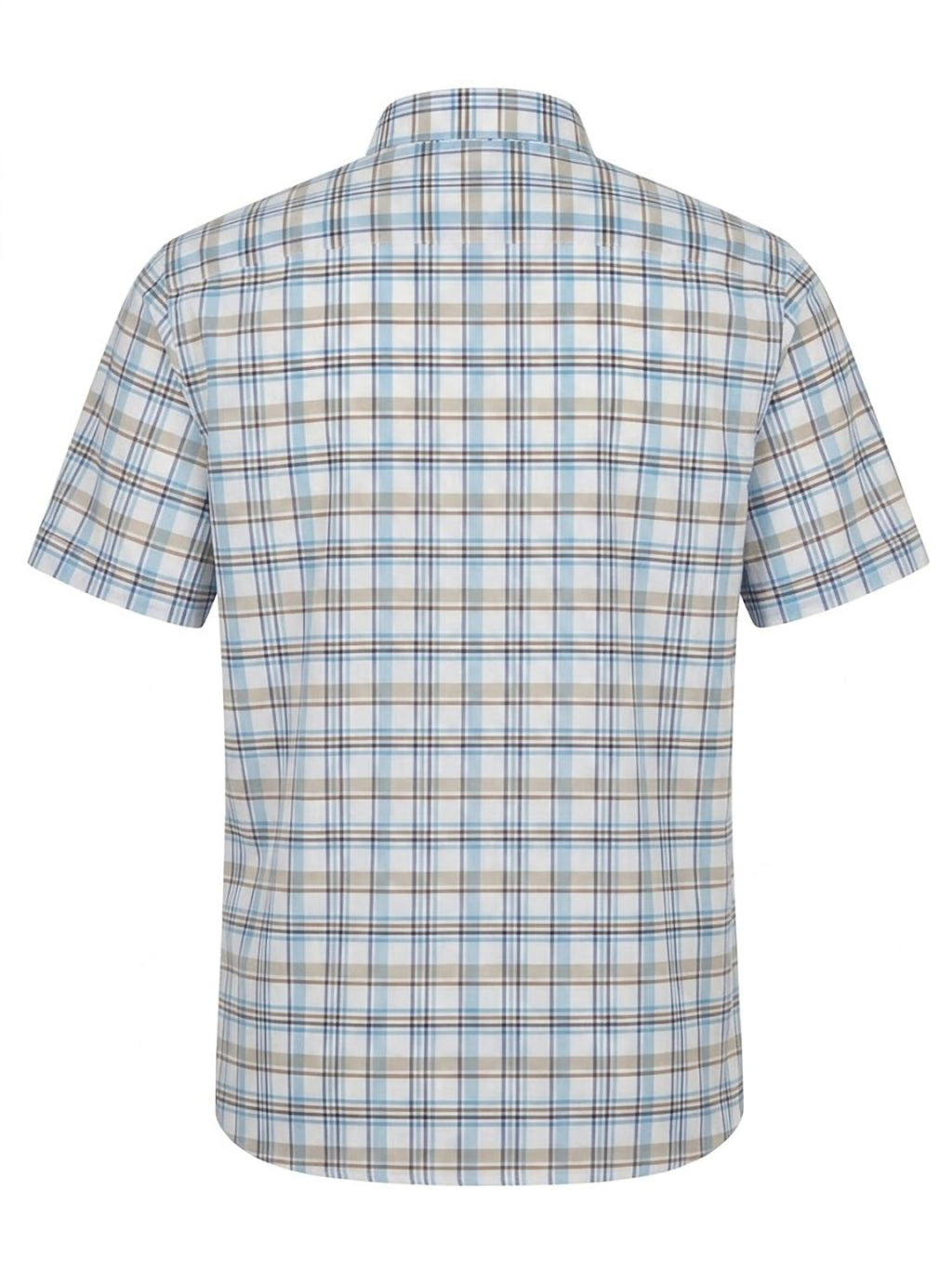 Camisa El Trau Plaid en tonos azules y beige